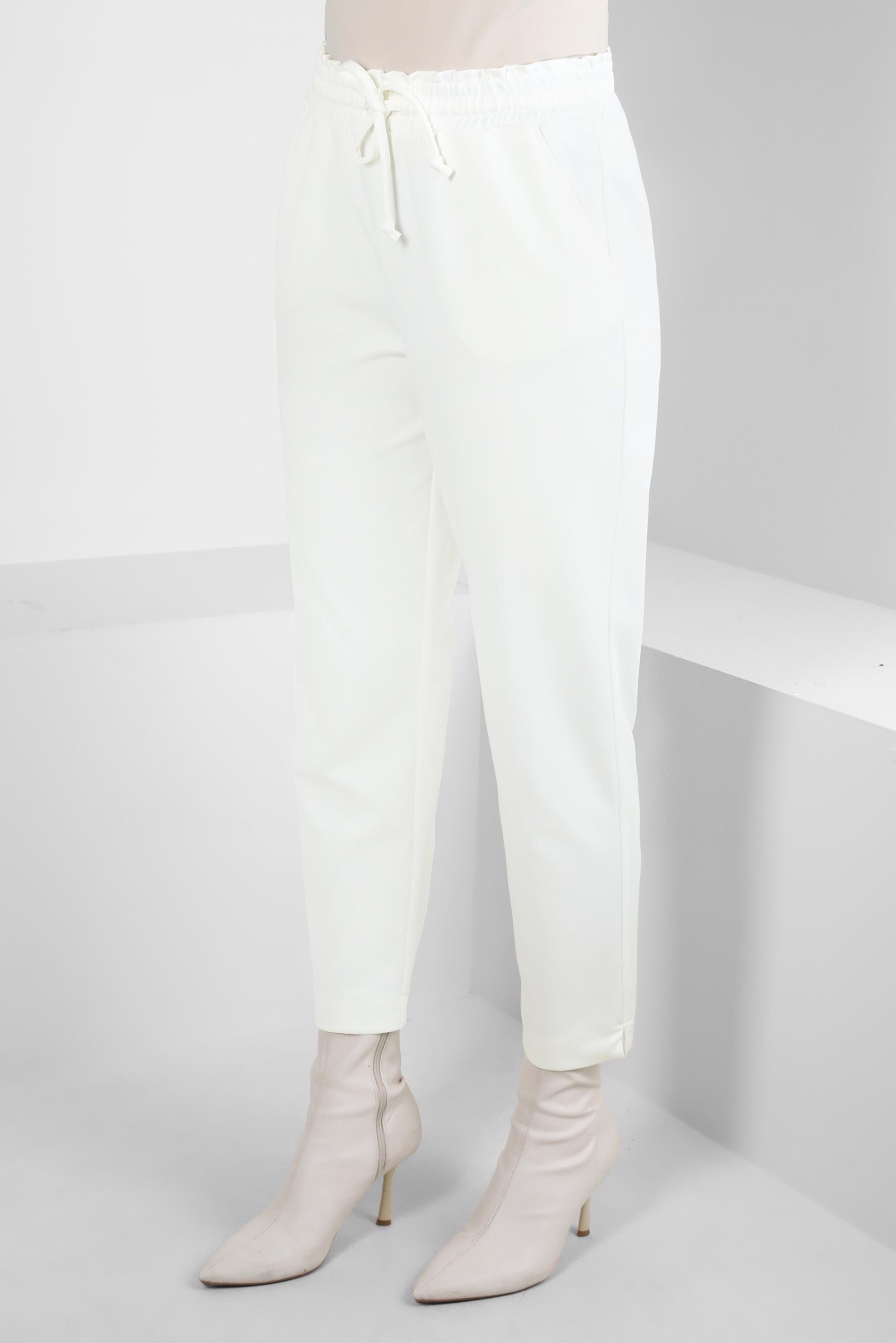 Tesettür giyim BEYAZ BELİ LASTİKLİ PANTOLON 70623