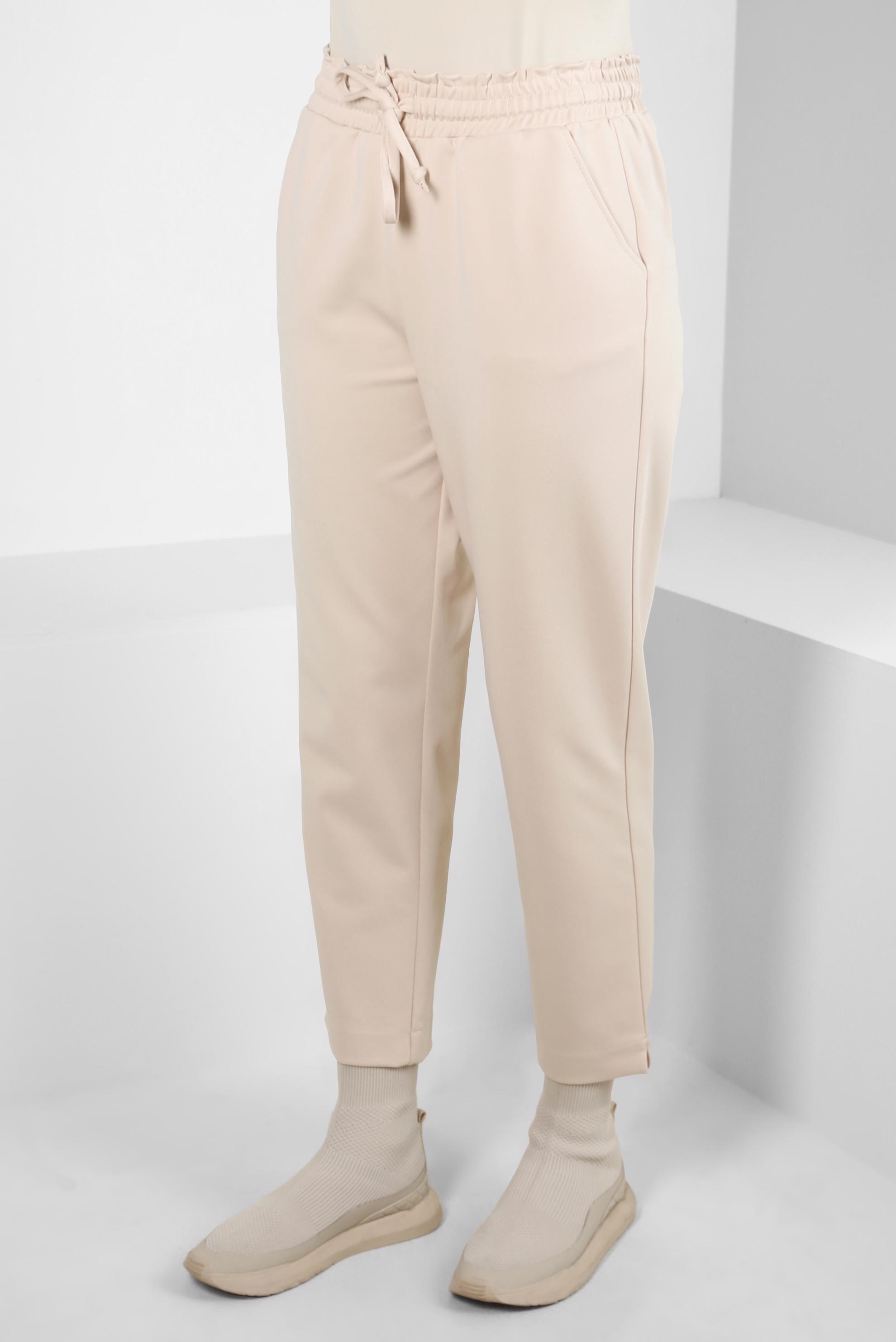 Tesettür giyim BEJ BELİ LASTİKLİ PANTOLON 70623