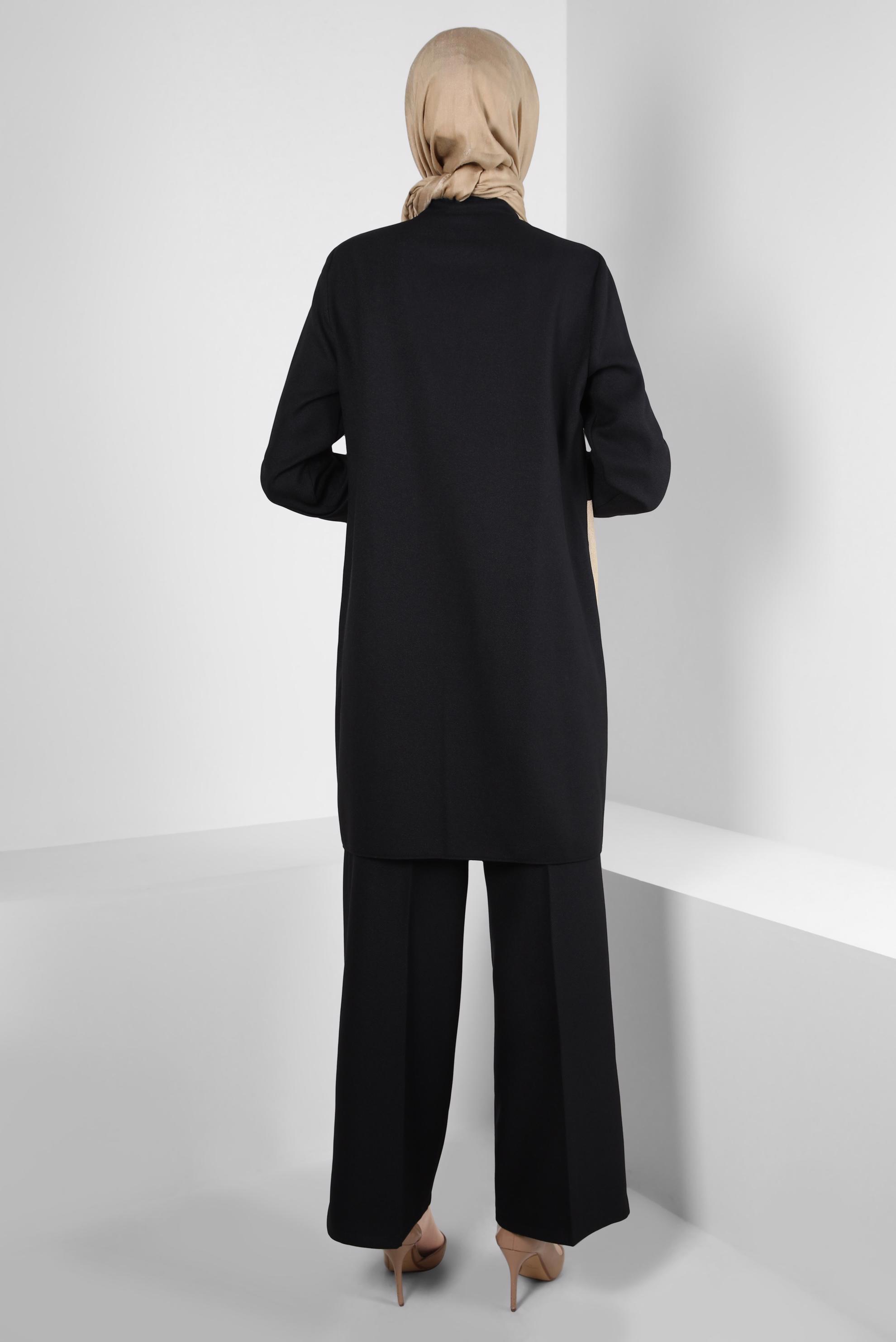 Tesettür giyim SİYAH GENİŞ PAÇA PANTOLON 70626