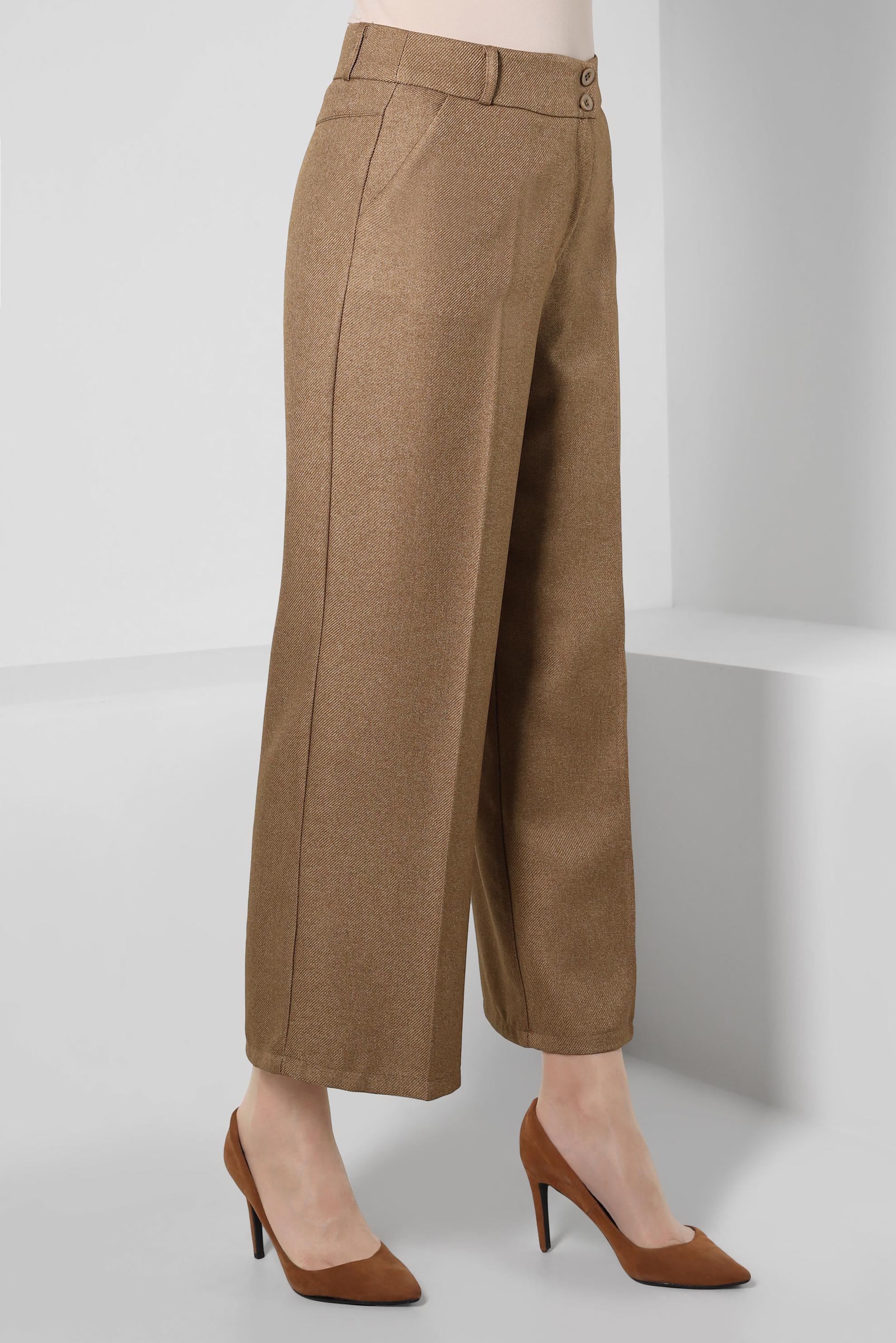 Tesettür giyim KAHVE GENİŞ PAÇA PANTOLON 70626