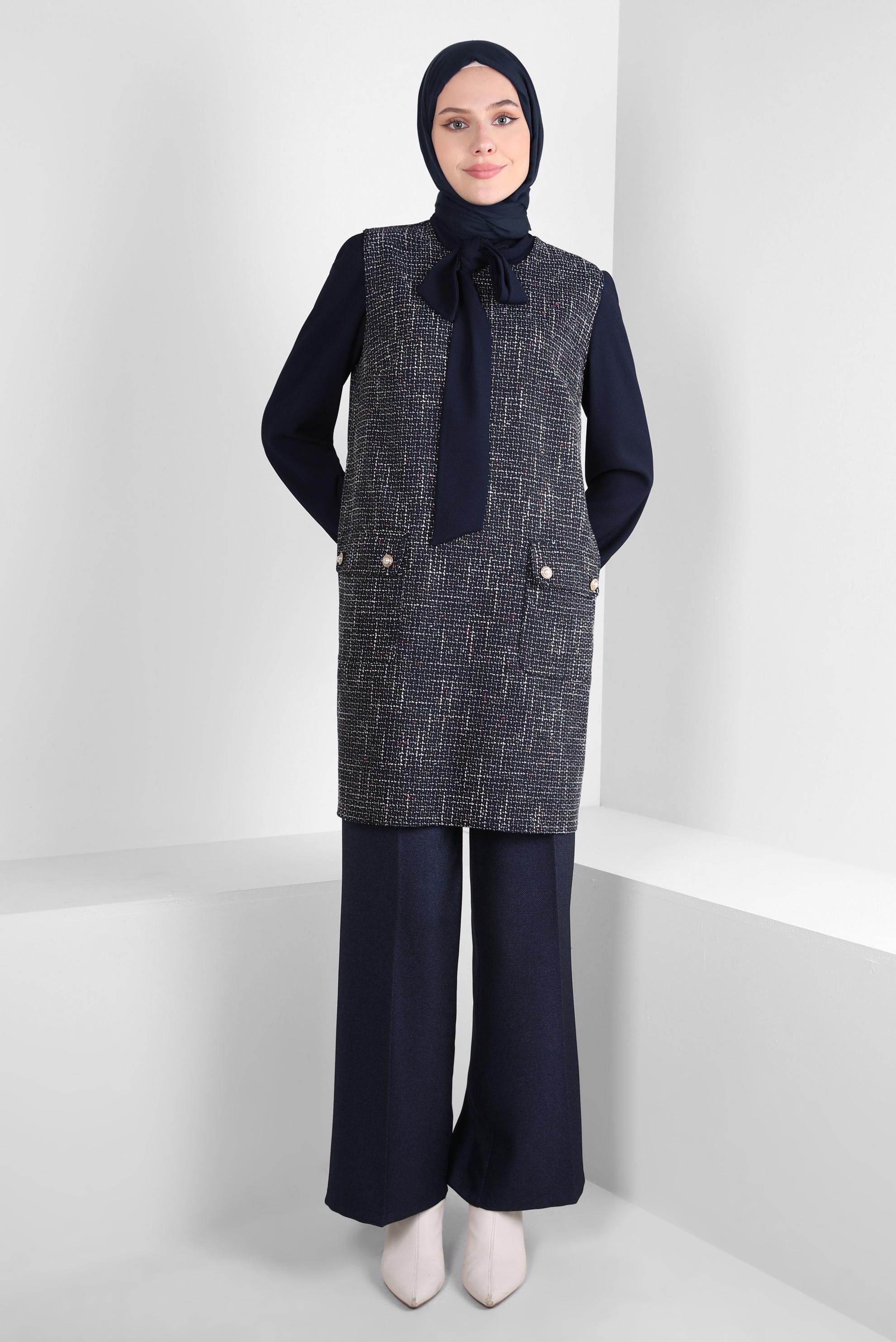 Tesettür giyim LACİVERT GENİŞ PAÇA PANTOLON 70626