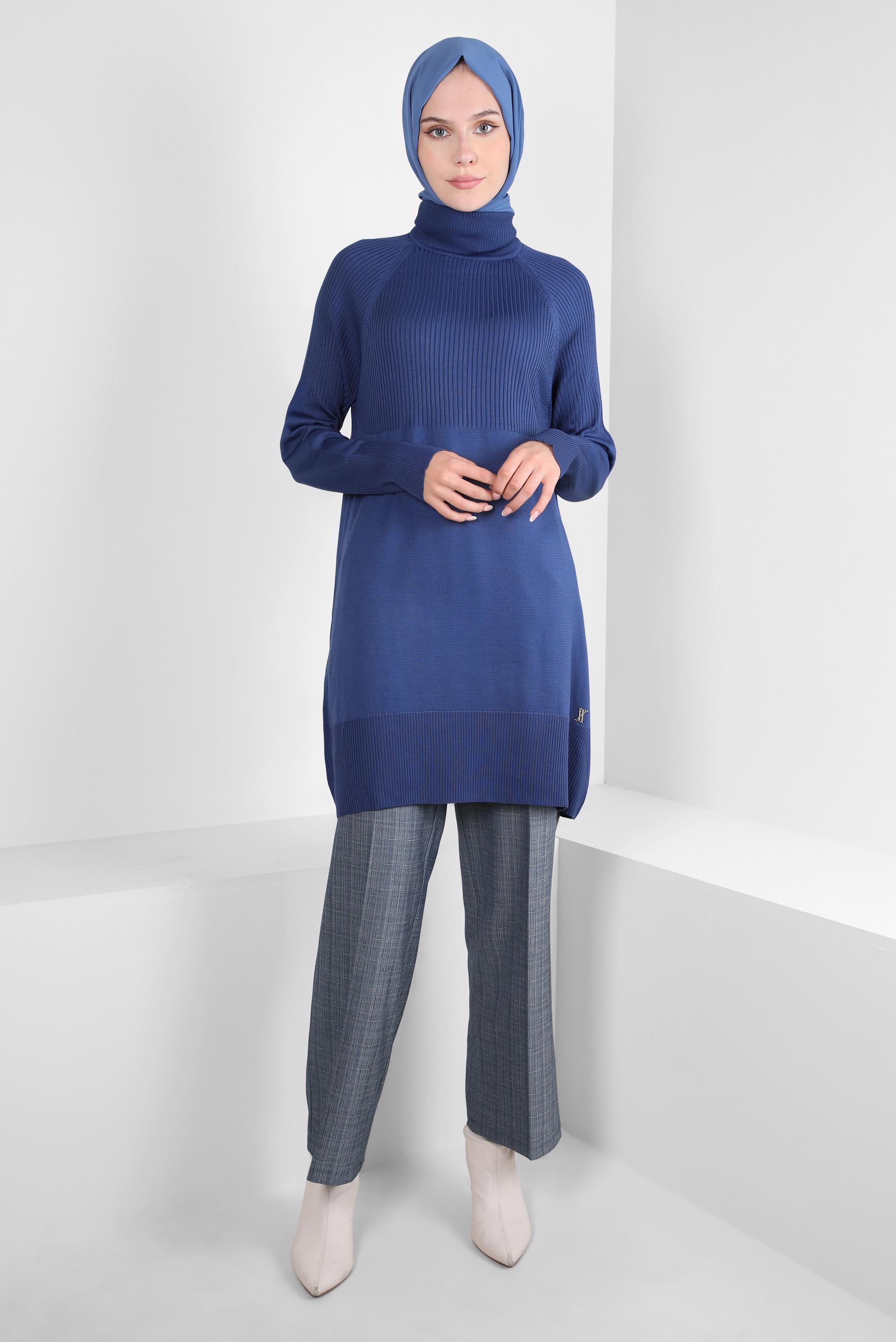 Tesettür giyim LACİVERT BELİ LASTİKLİ PANTOLON 70627