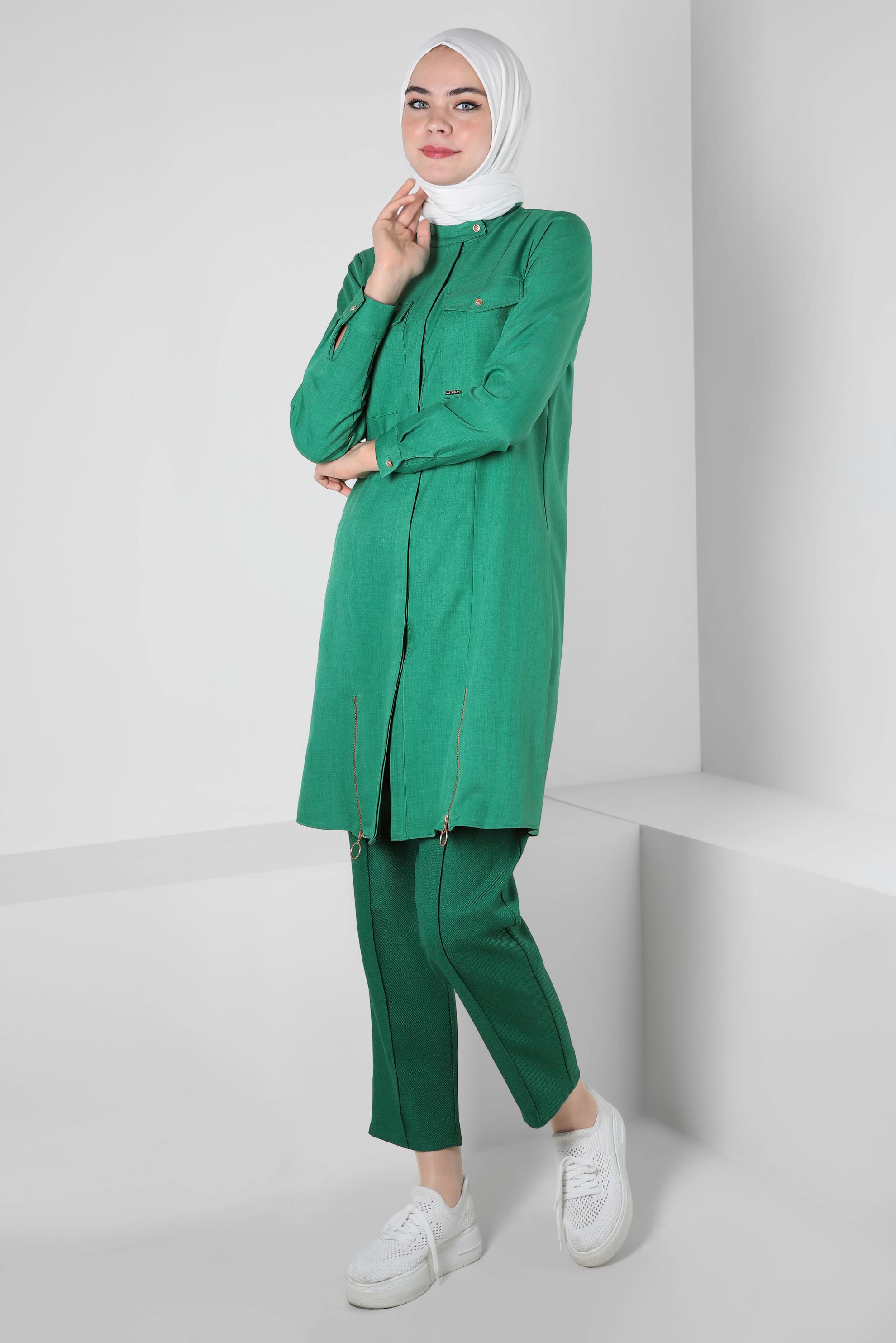 Vêtements hijab VERT PANTALON TAILLE HAUTE 70628