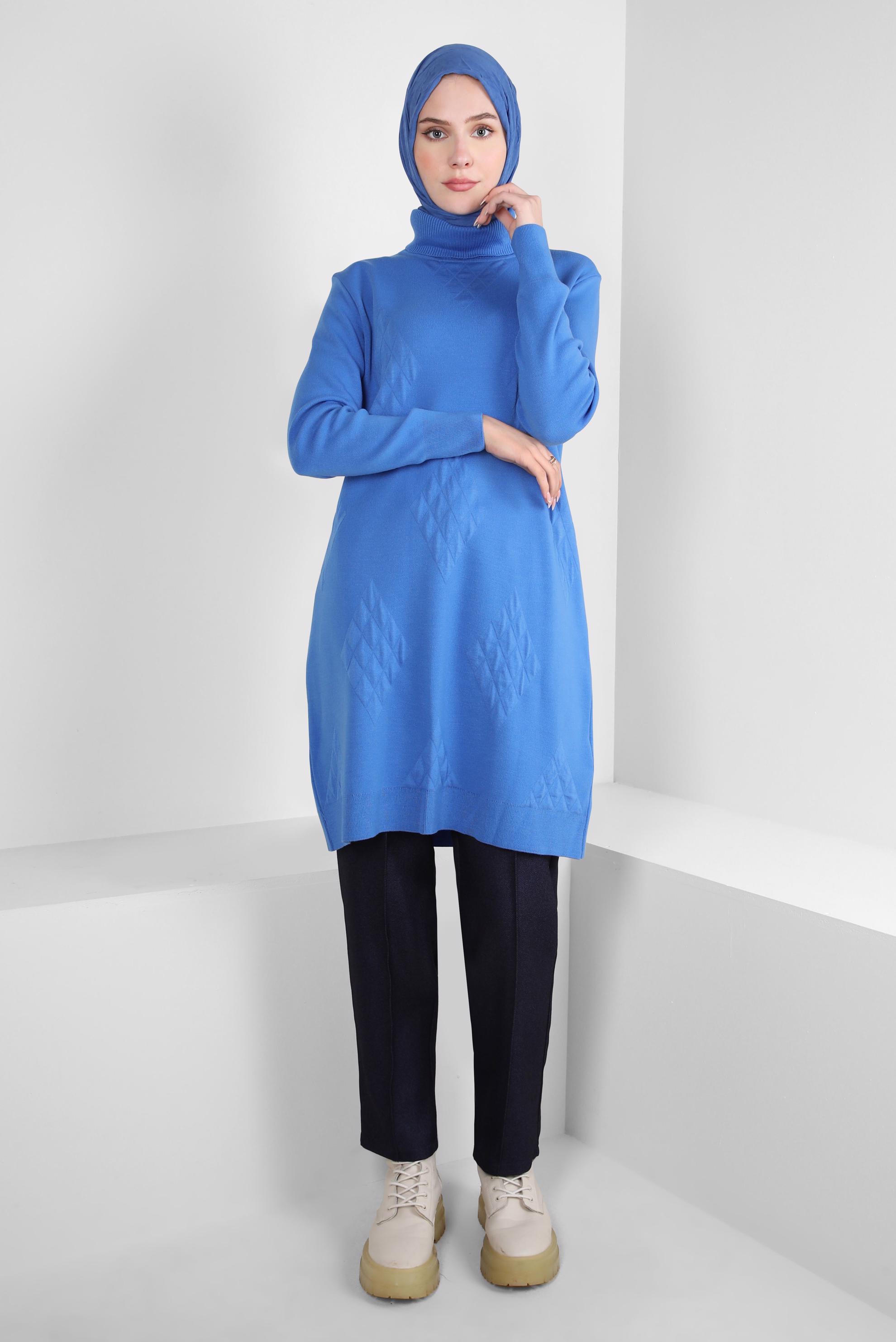 Tesettür giyim LACİVERT YÜKSEK BEL PANTOLON 70628