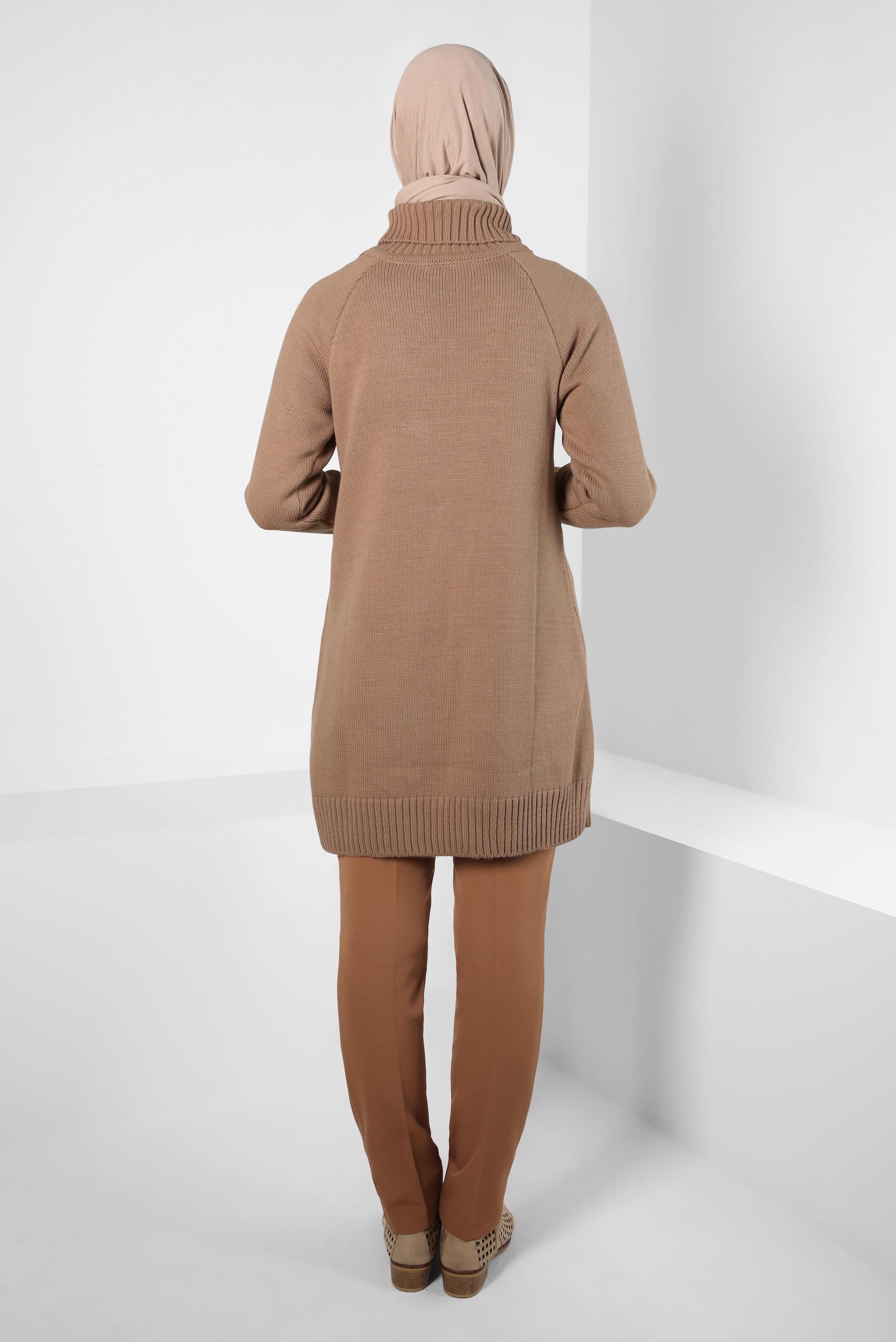 Tesettür giyim TABA DAR PAÇA PANTOLON 70629