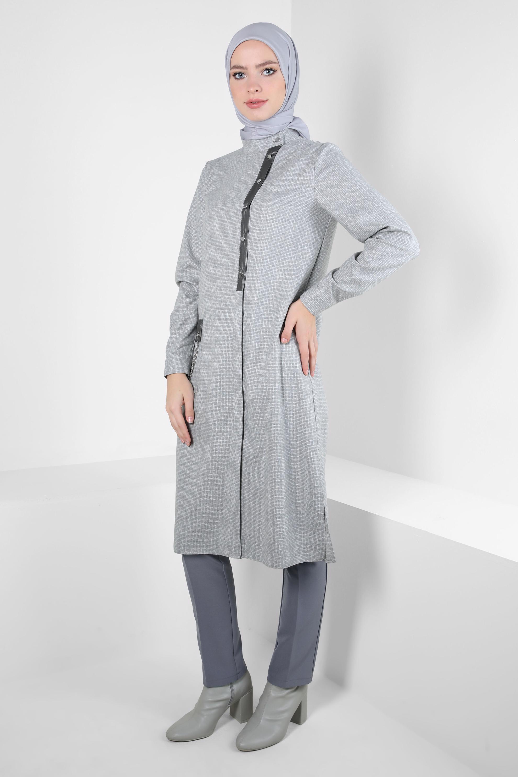 Tesettür giyim GRİ DAR PAÇA PANTOLON 70629