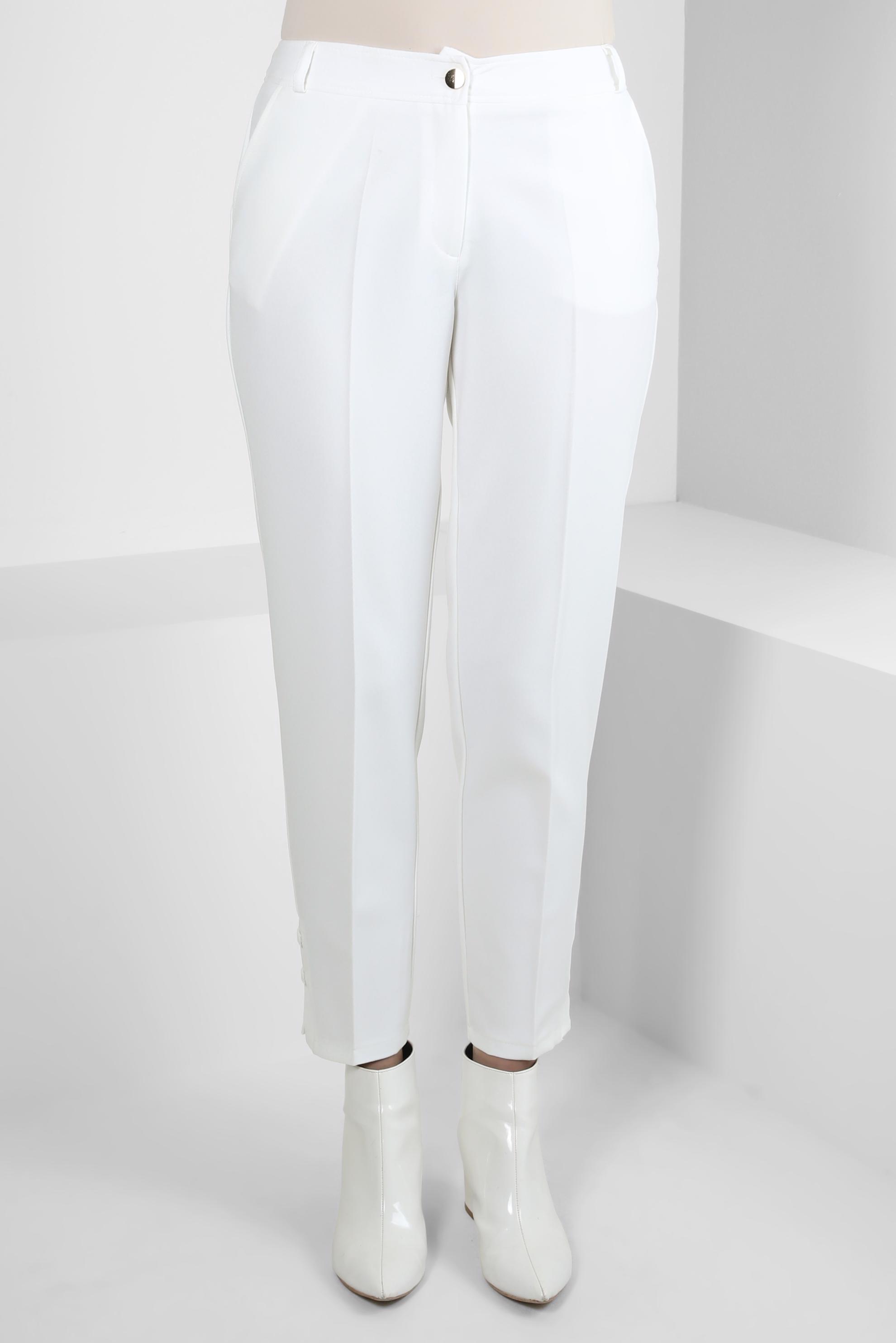 Tesettür giyim BEYAZ HAVUÇ KESİM PANTOLON 70630