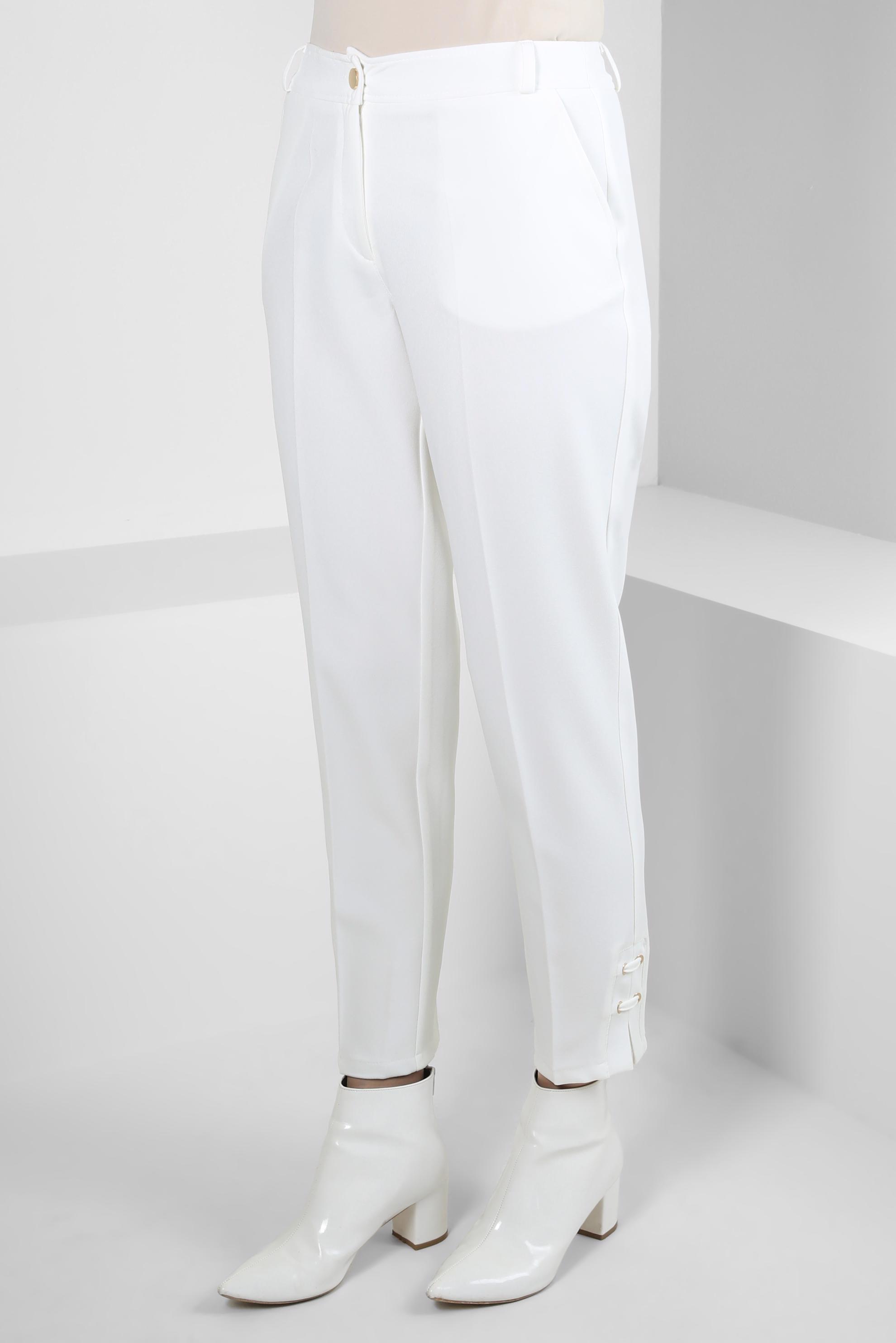 Tesettür giyim BEYAZ HAVUÇ KESİM PANTOLON 70630