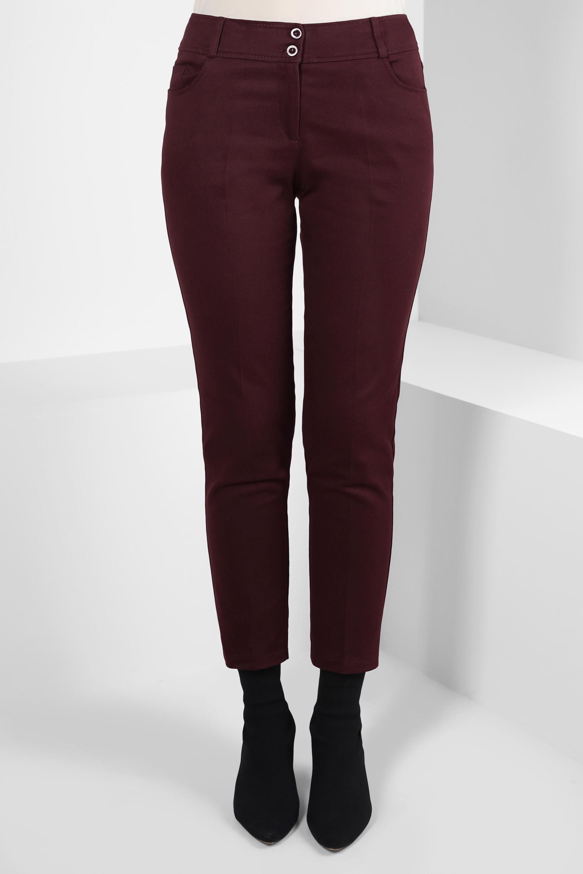 Tesettür giyim BORDO DAR PAÇA PANTOLON 70631