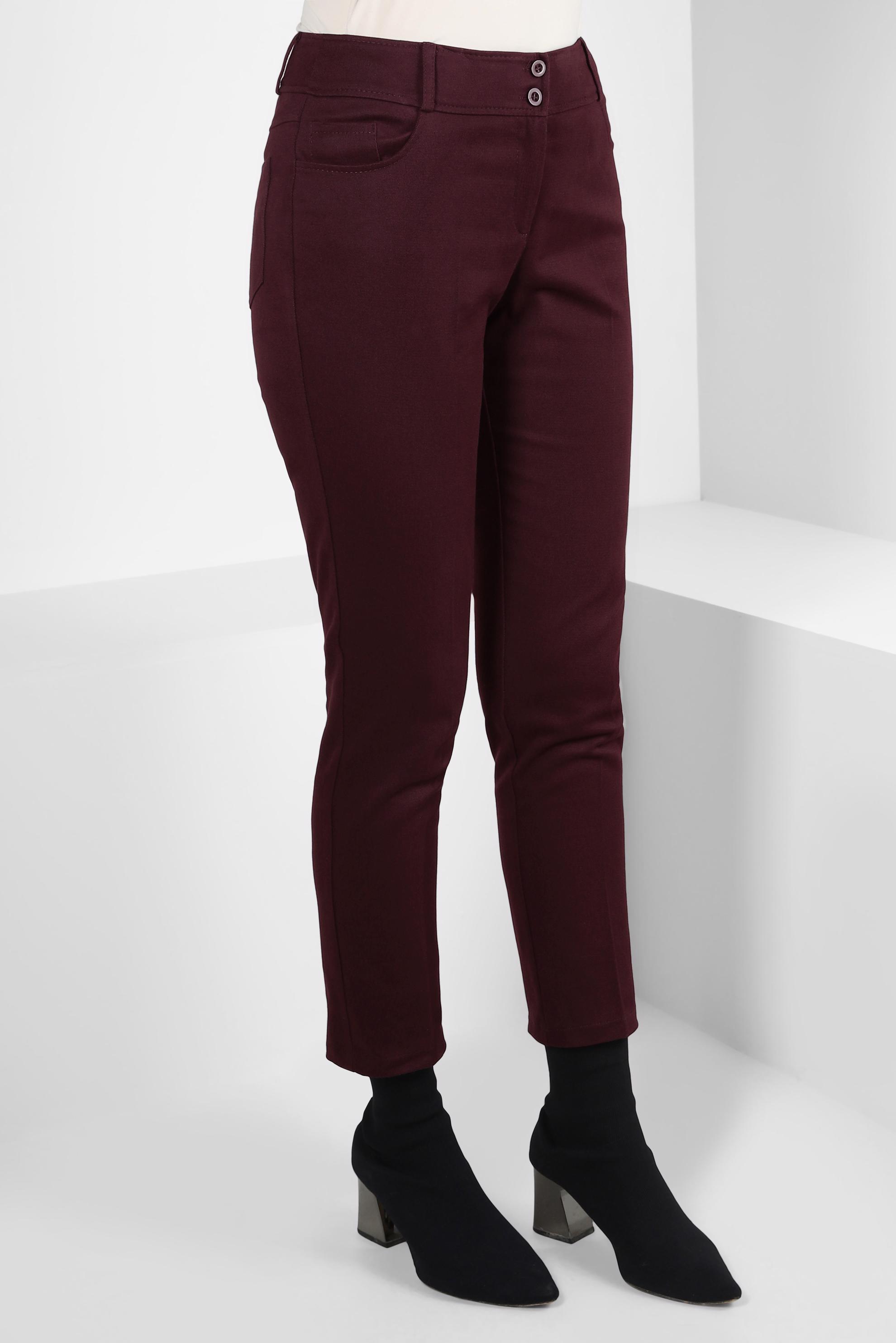 Tesettür giyim BORDO DAR PAÇA PANTOLON 70631