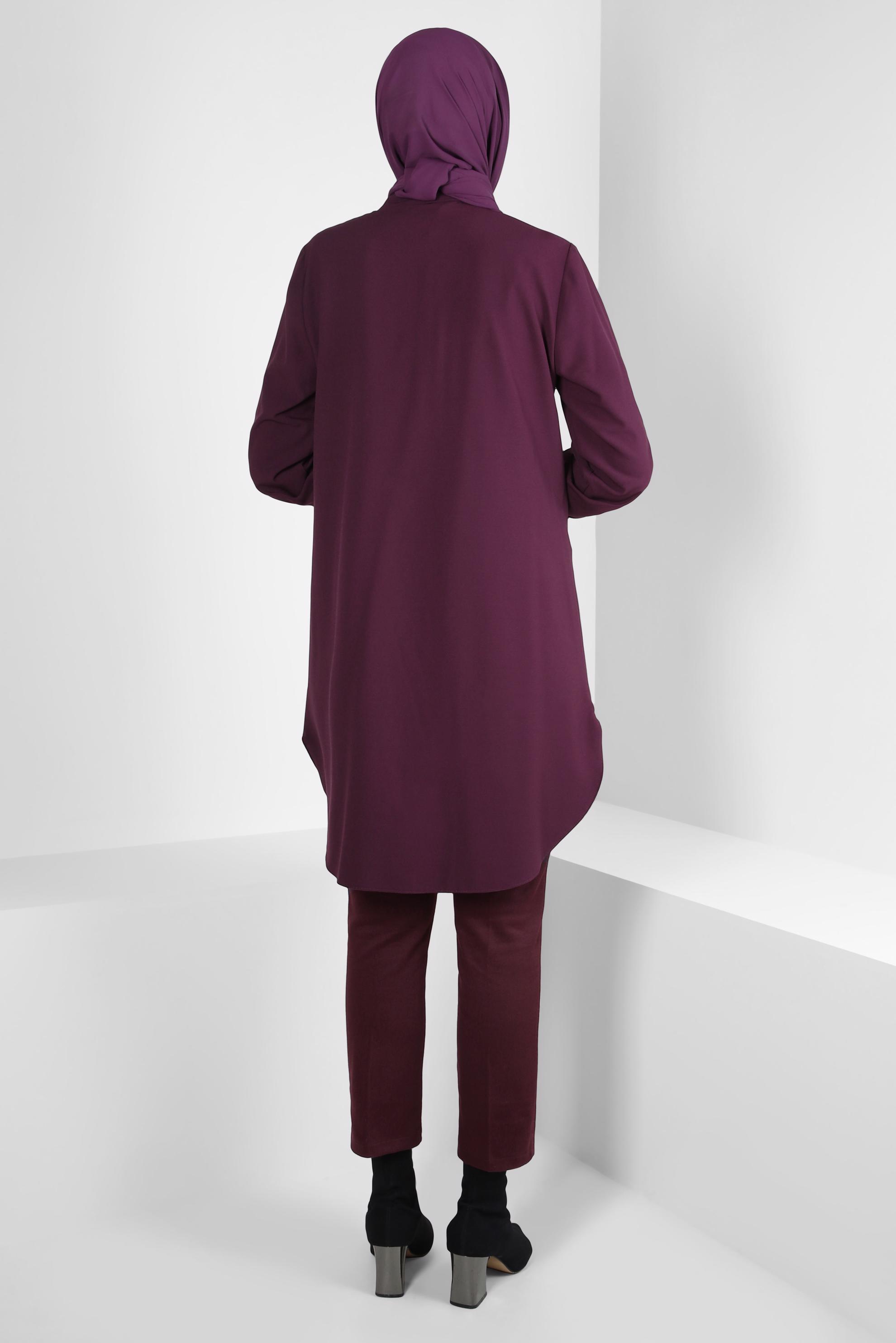 Tesettür giyim BORDO DAR PAÇA PANTOLON 70631