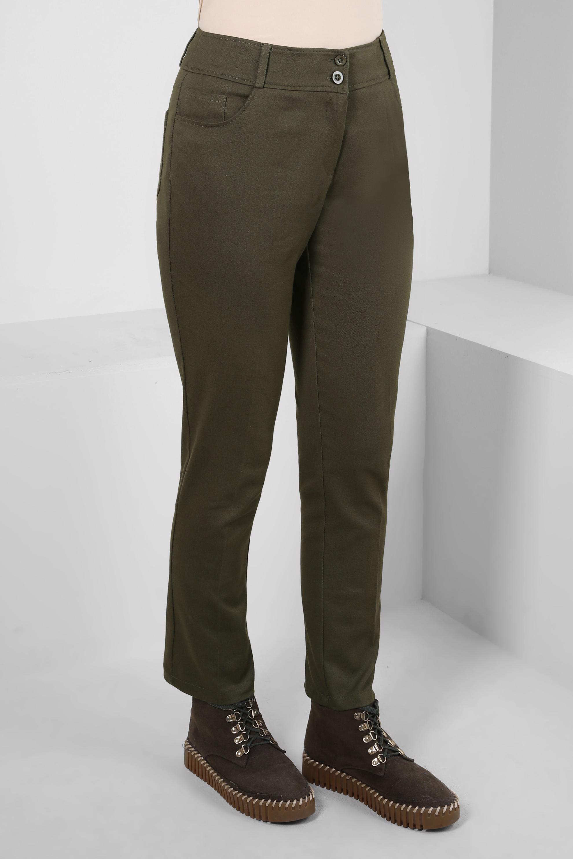 Tesettür giyim HAKİ DAR PAÇA PANTOLON 70631