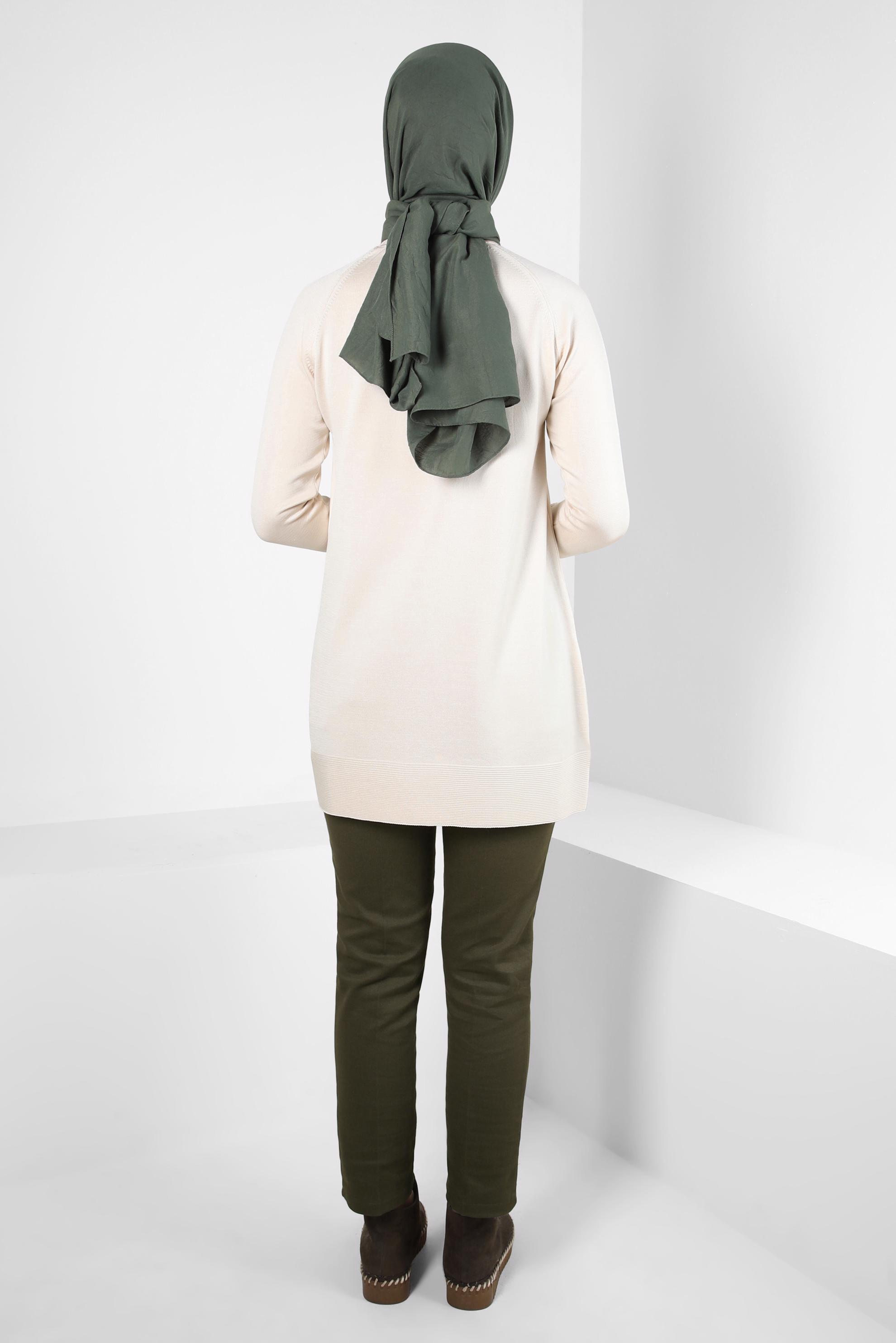 Tesettür giyim HAKİ DAR PAÇA PANTOLON 70631