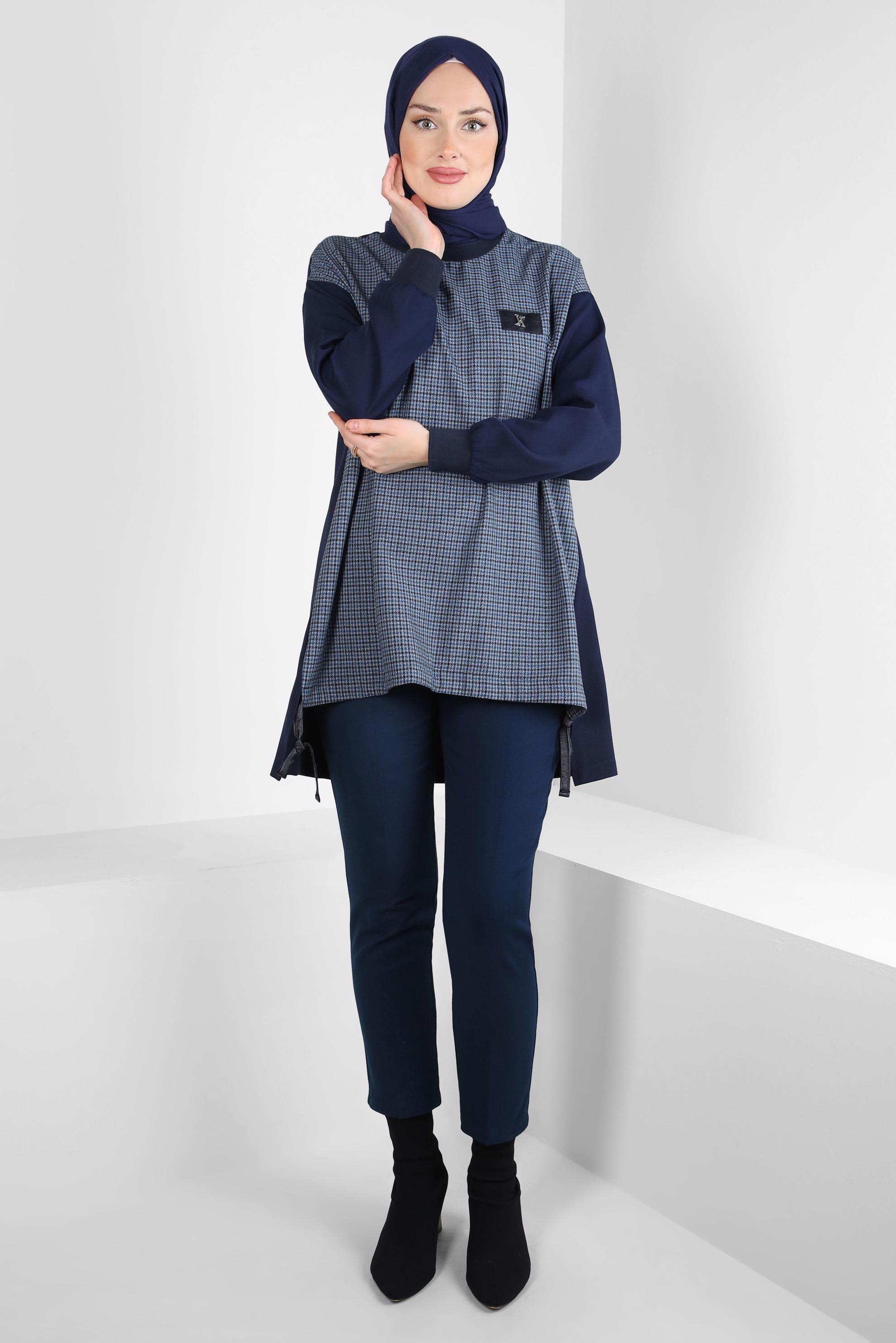 Tesettür giyim LACİVERT DAR PAÇA PANTOLON 70631