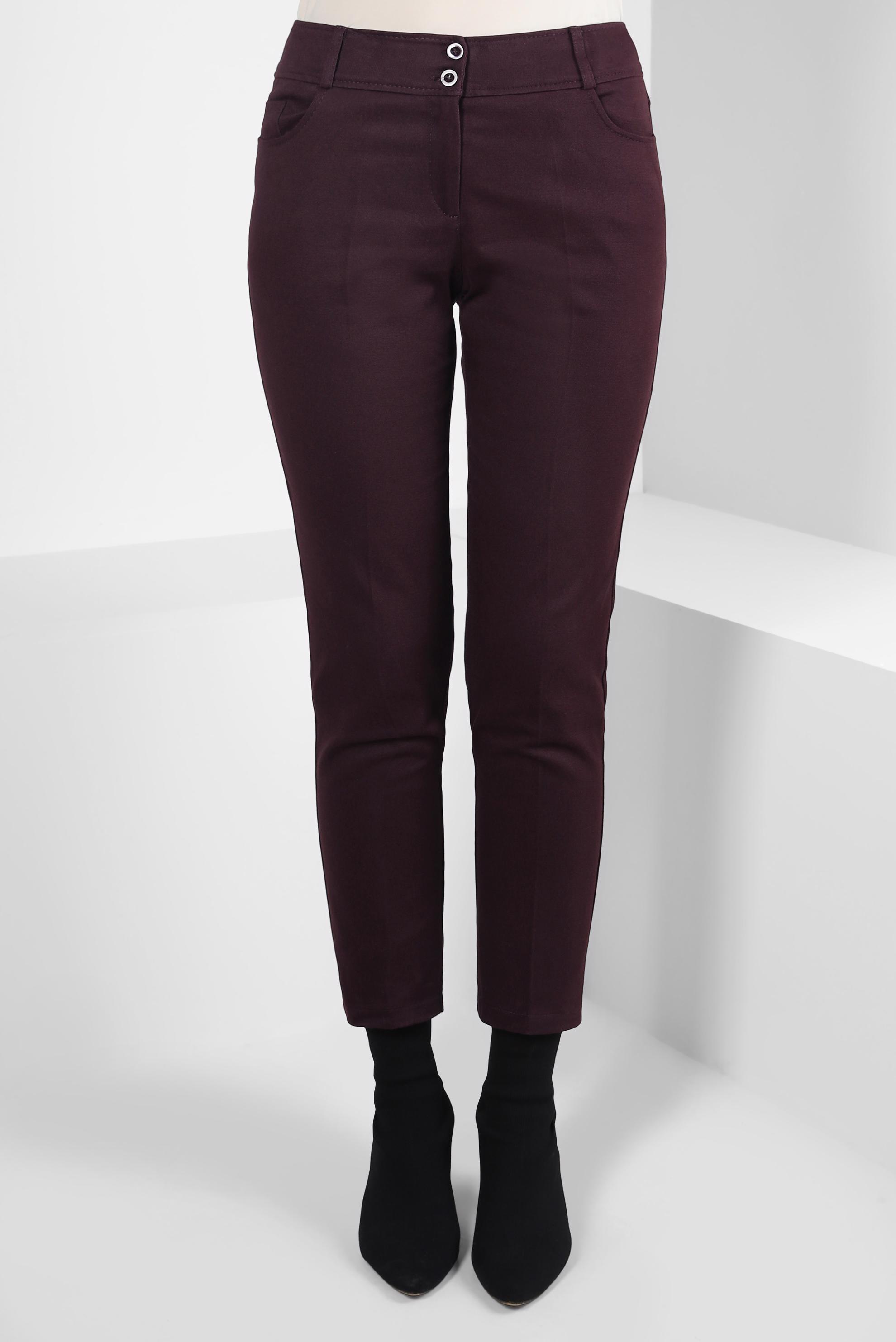 Tesettür giyim BORDO DAR PAÇA PANTOLON 70631