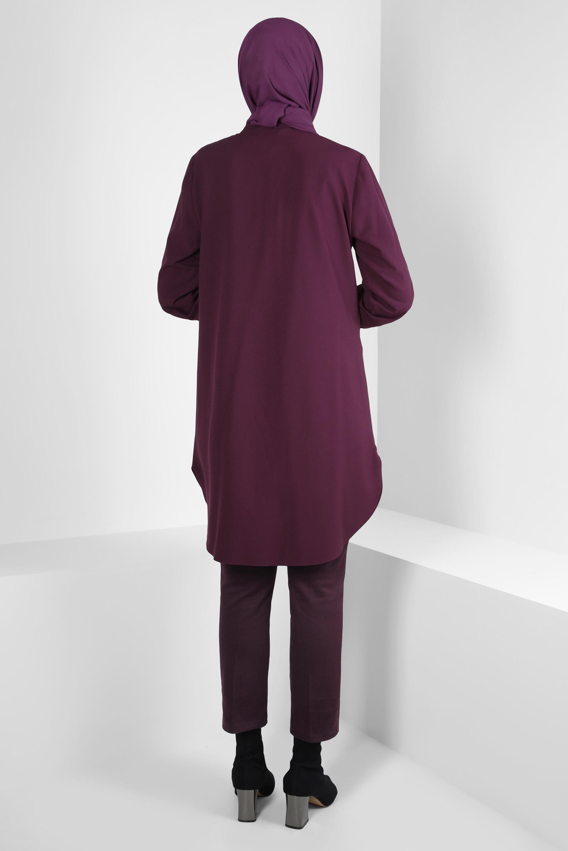 Tesettür giyim BORDO DAR PAÇA PANTOLON 70631