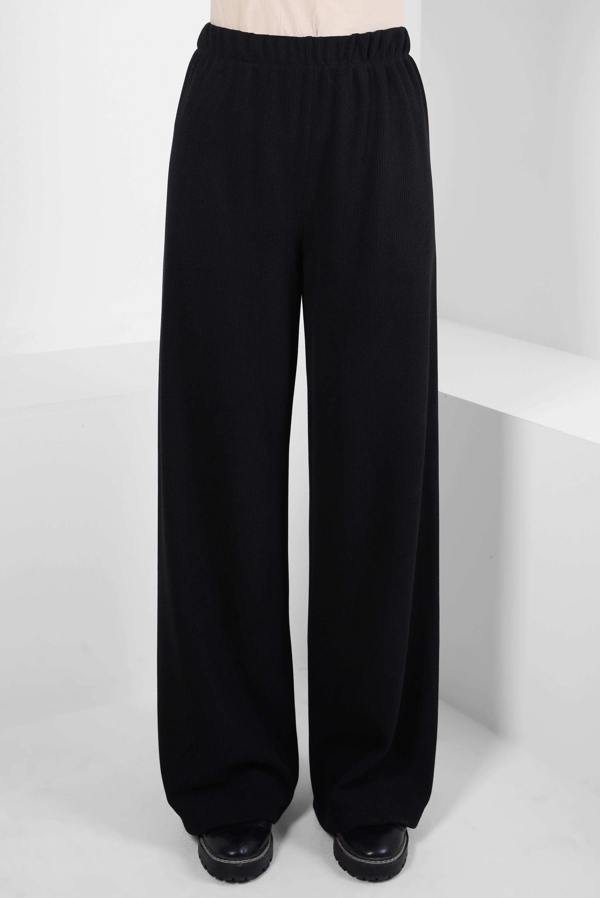 Tesettür giyim SİYAH GENİŞ PAÇA PANTOLON 70632