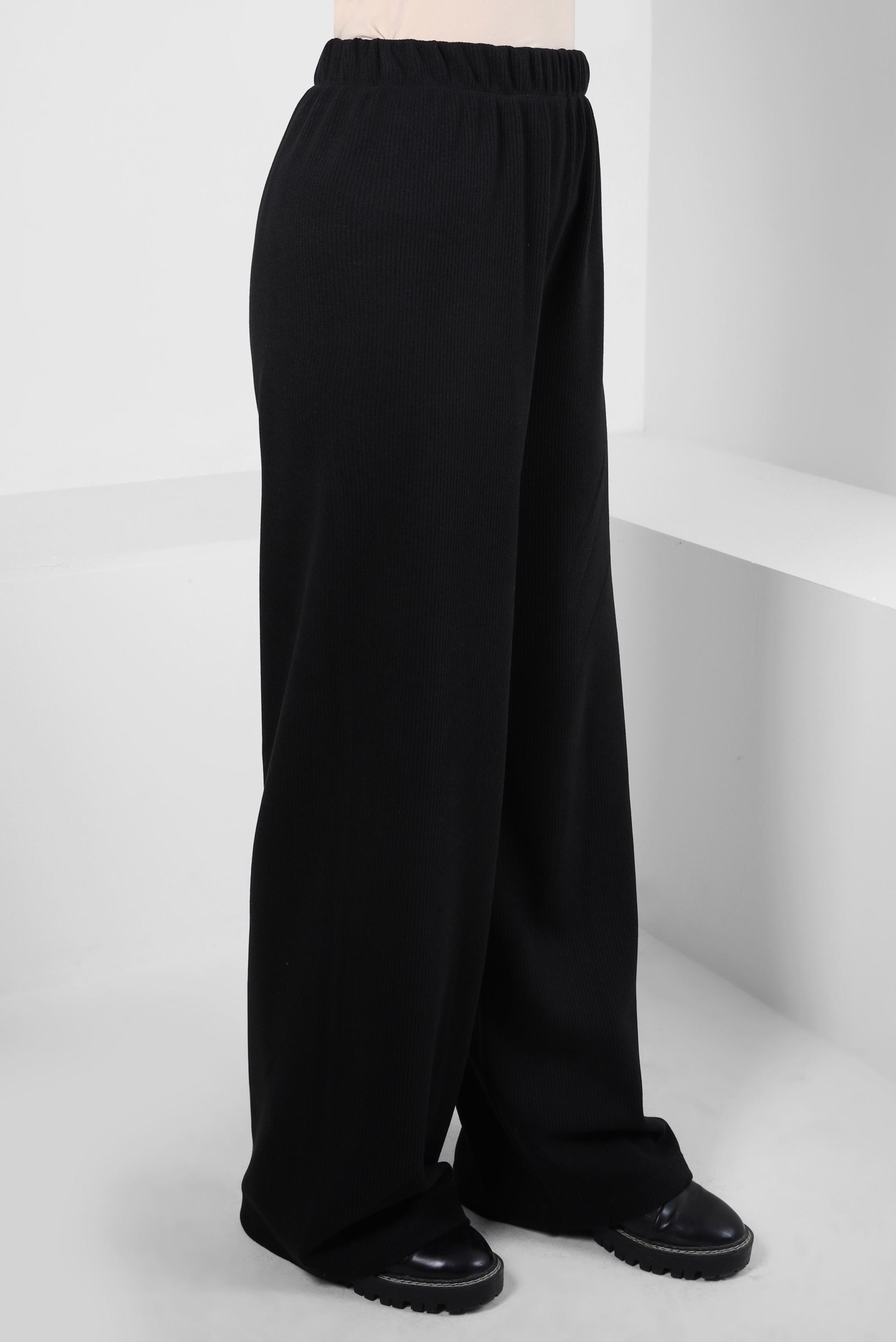 Tesettür giyim SİYAH GENİŞ PAÇA PANTOLON 70632