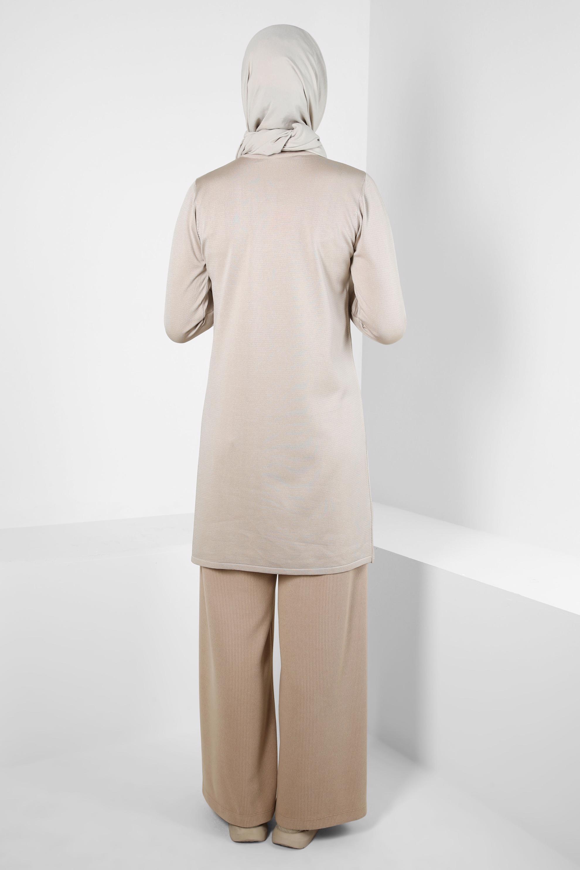 Tesettür giyim KUM GENİŞ PAÇA PANTOLON 70632