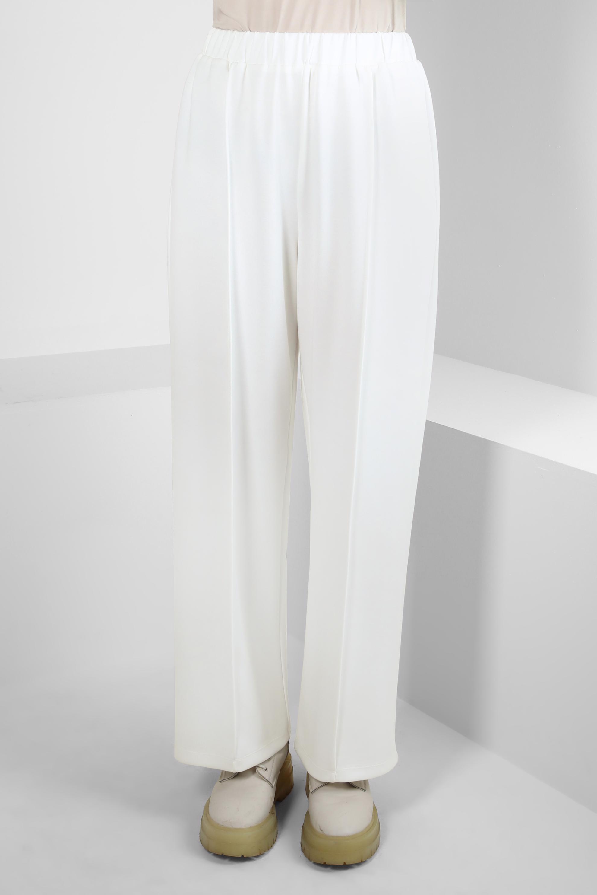 Tesettür giyim BEYAZ BELİ LASTİKLİ PANTOLON 70633