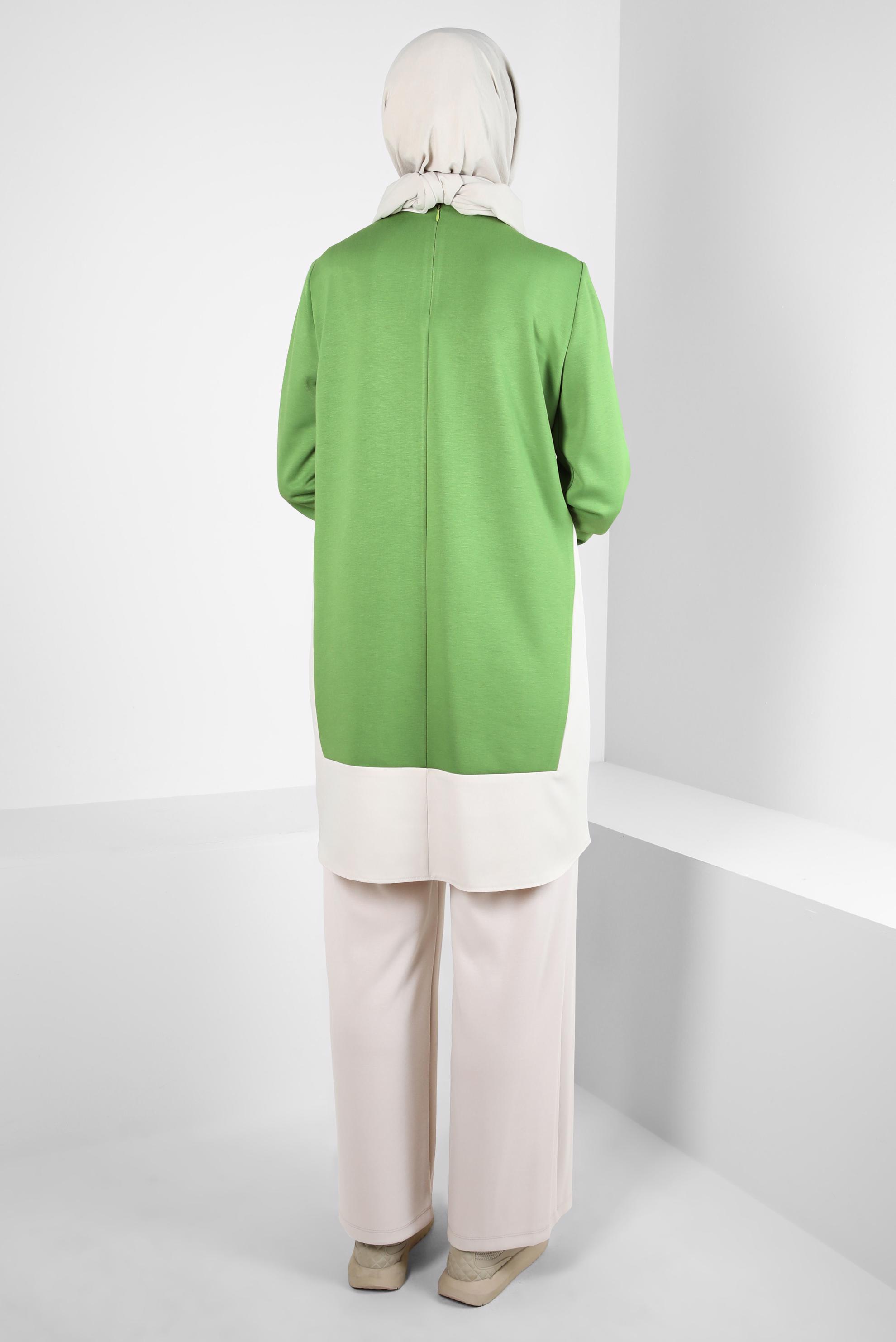 Tesettür giyim BEJ BELİ LASTİKLİ PANTOLON 70633