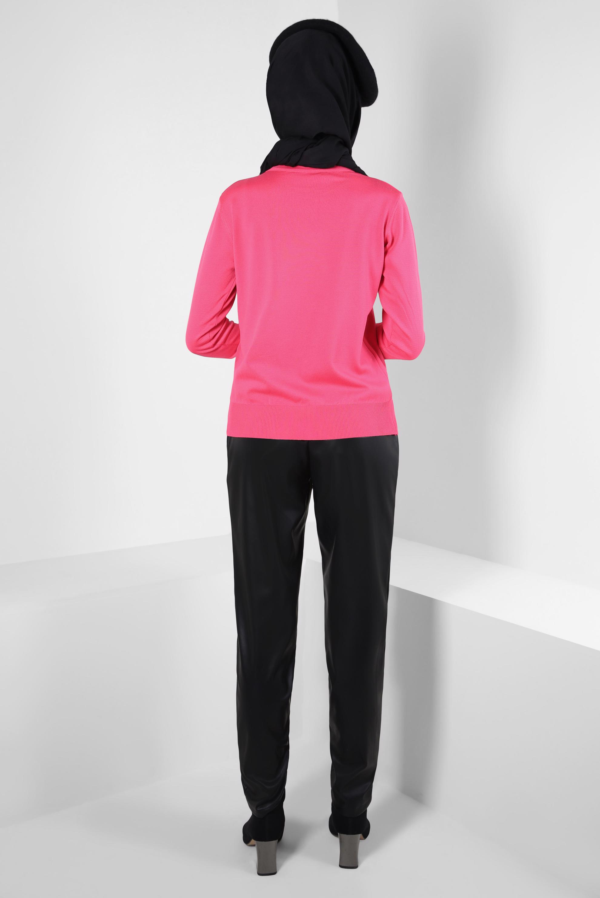 Tesettür giyim SİYAH SUNİ DERİ PANTOLON 70634