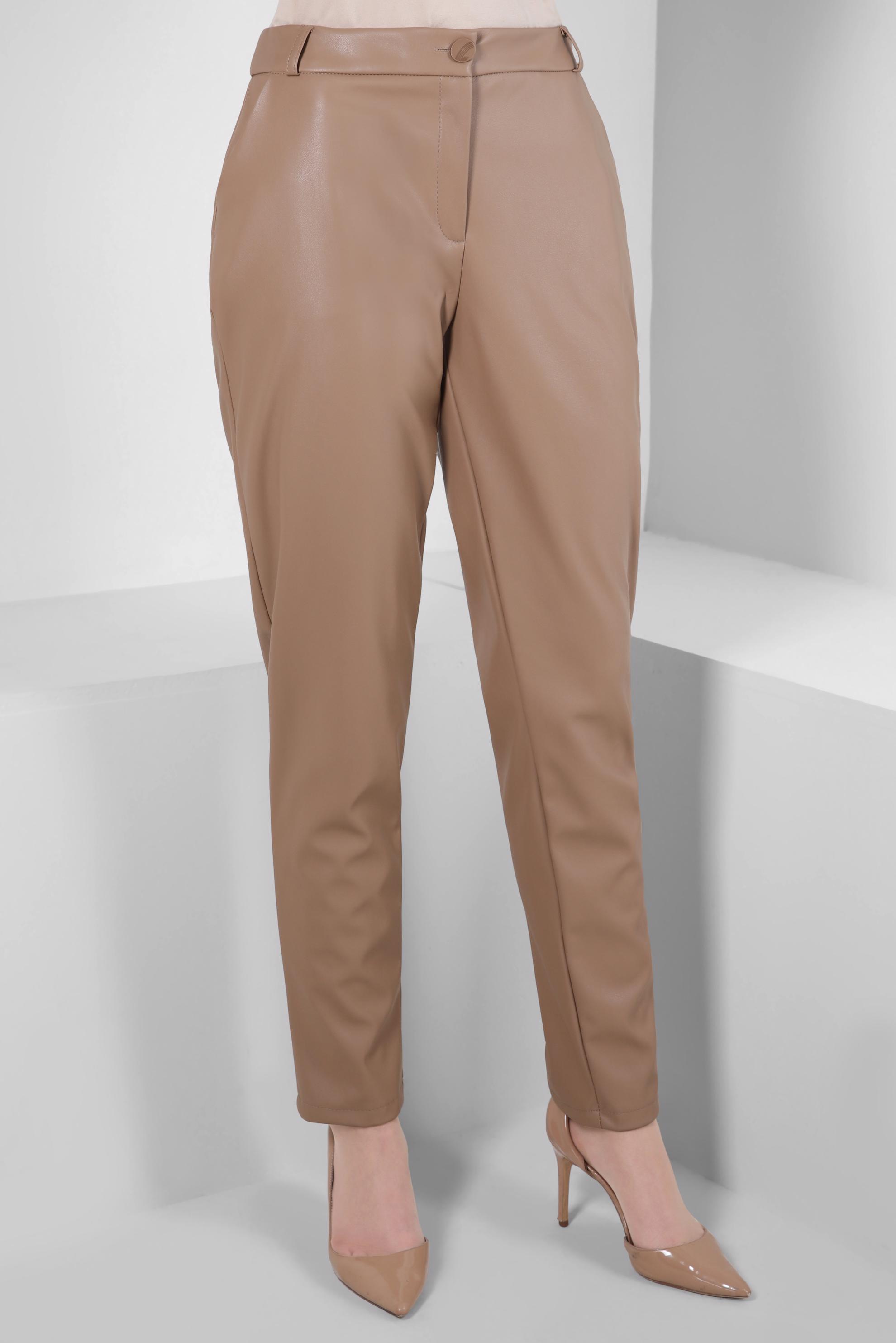 Tesettür giyim KAHVE SUNİ DERİ PANTOLON 70634