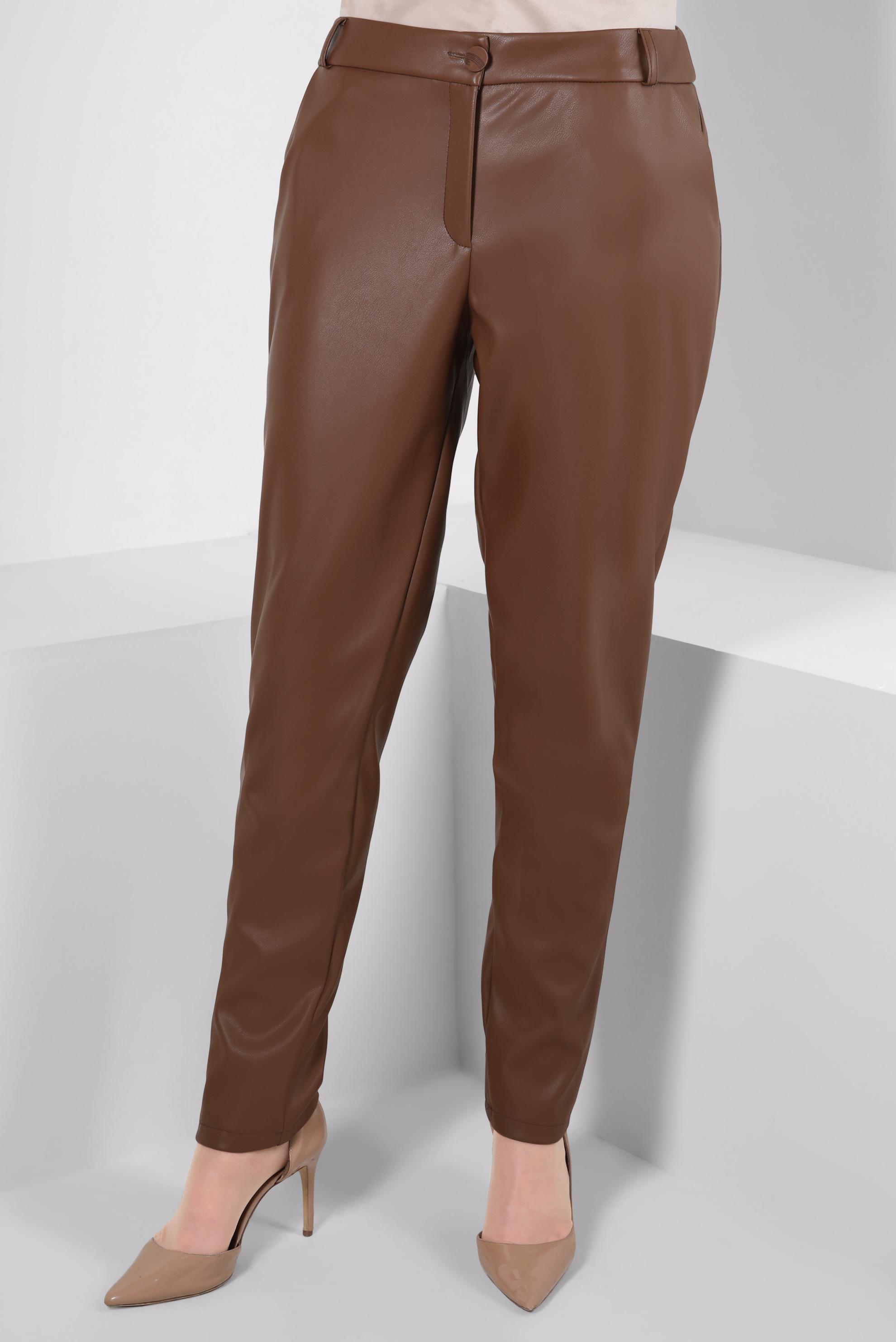 Tesettür giyim TABA SUNİ DERİ PANTOLON 70634