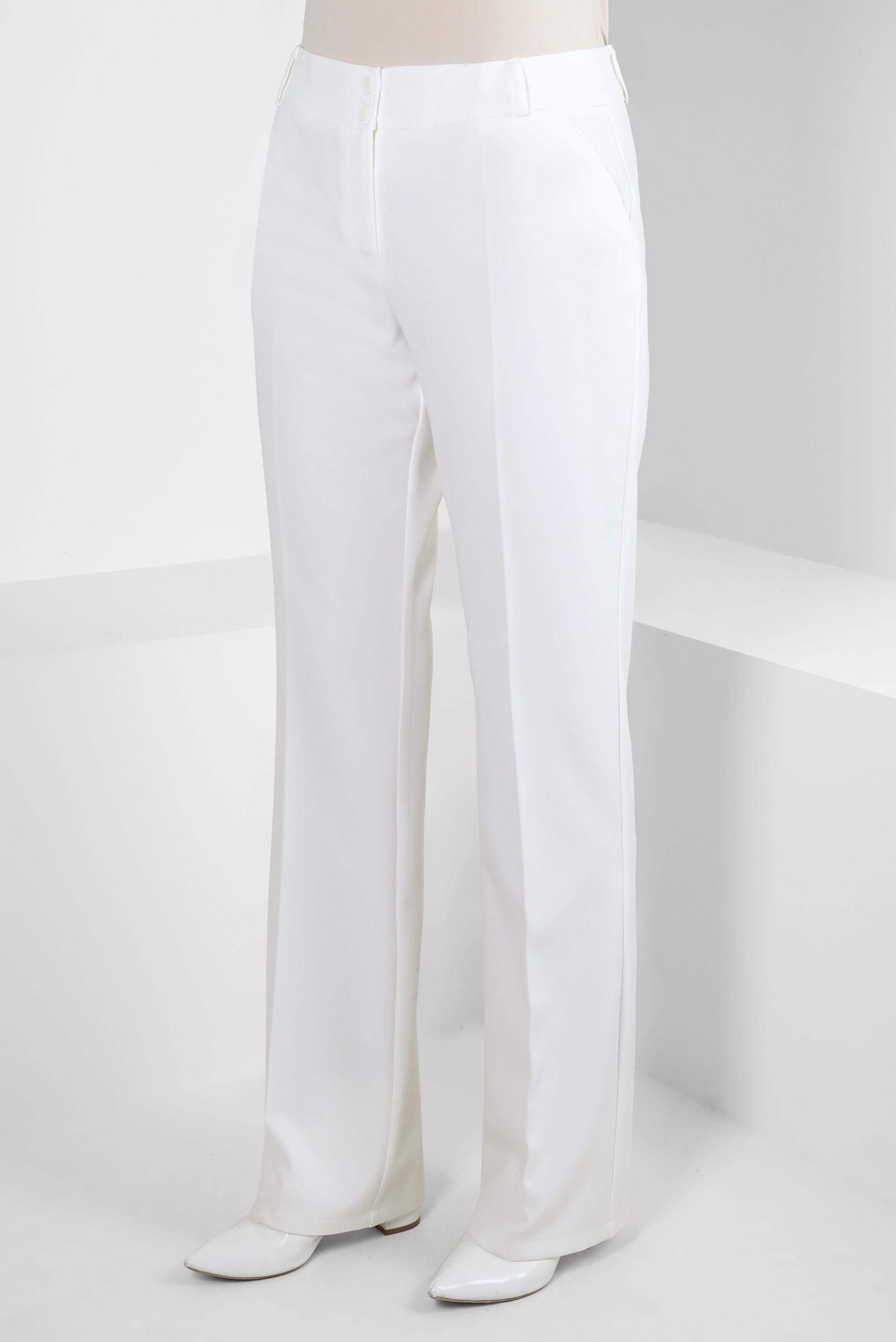 Tesettür giyim BEYAZ DÜZ KESİM PANTOLON 70635