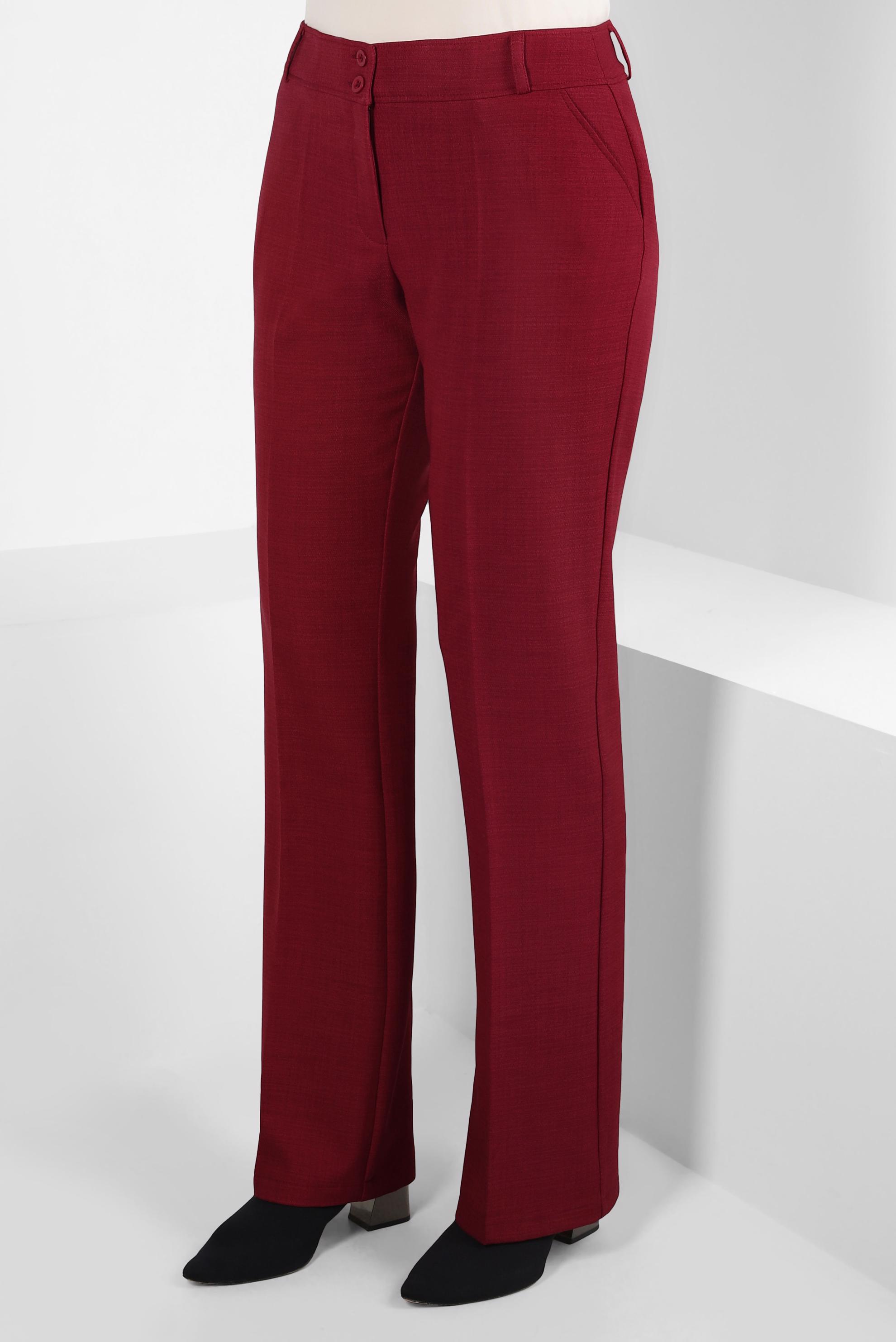 Tesettür giyim KIRMIZI DÜZ KESİM PANTOLON 70635