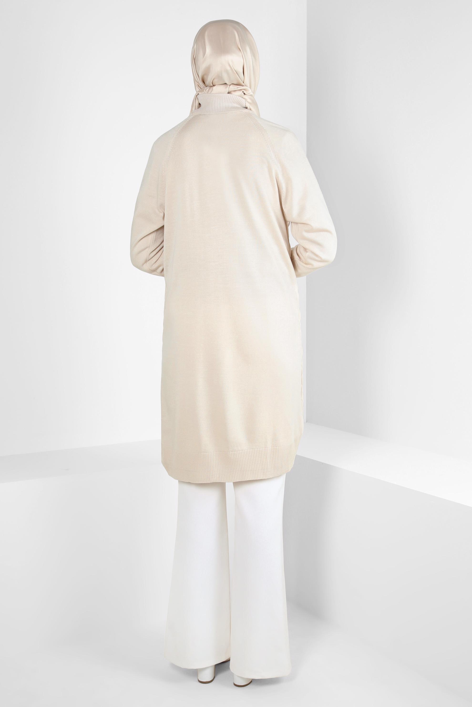 Tesettür giyim BEYAZ YIRTMAÇ DETAYLI PANTOLON 70636