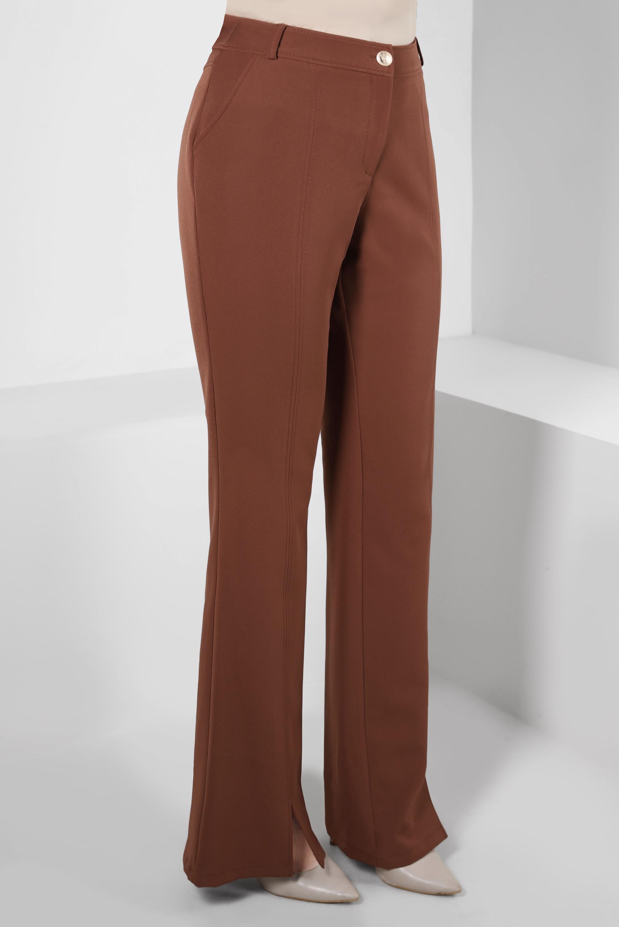 Tesettür giyim TURUNCU YIRTMAÇ DETAYLI PANTOLON 70636