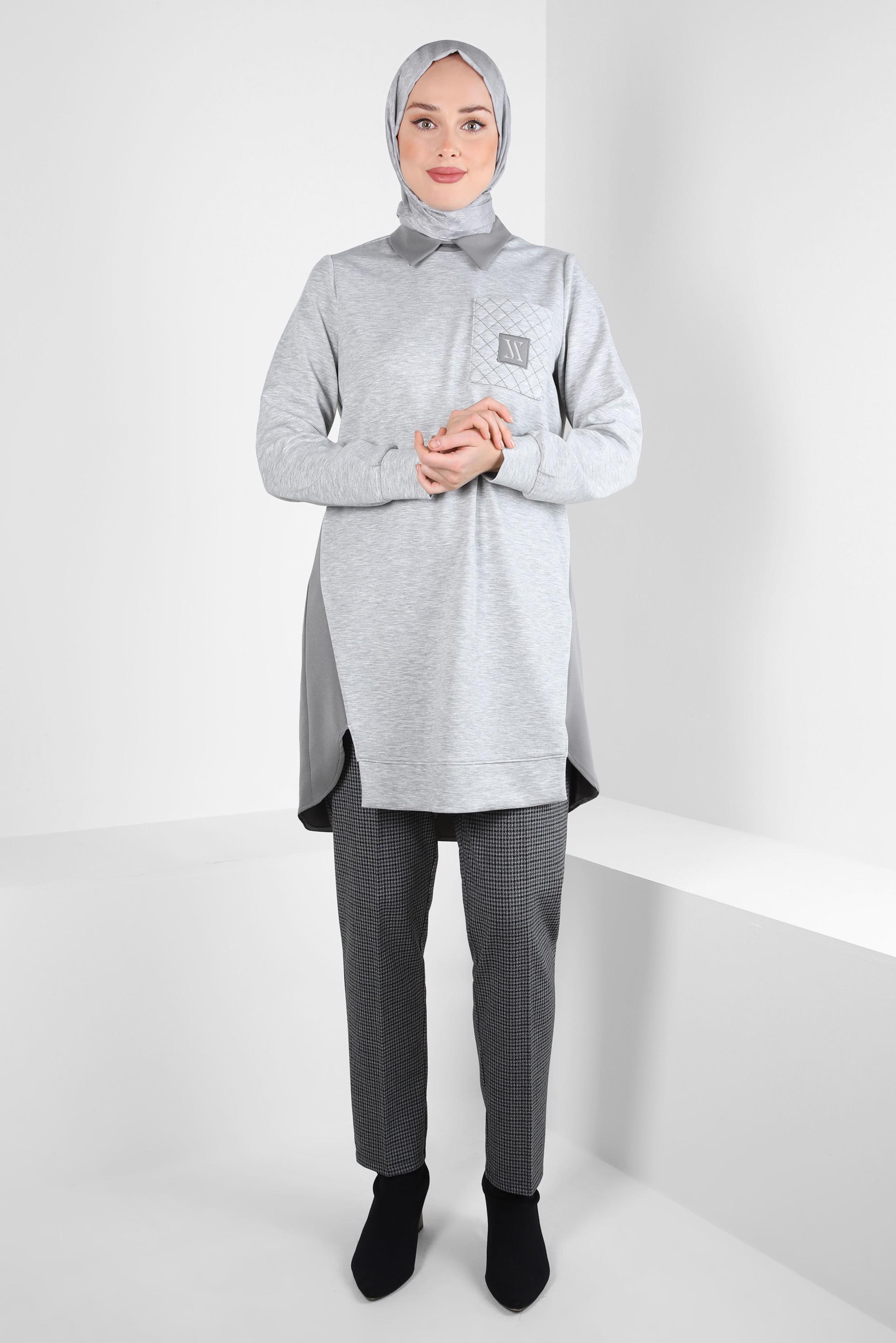 Tesettür giyim SİYAH KARE DESENLİ PANTOLON 70638