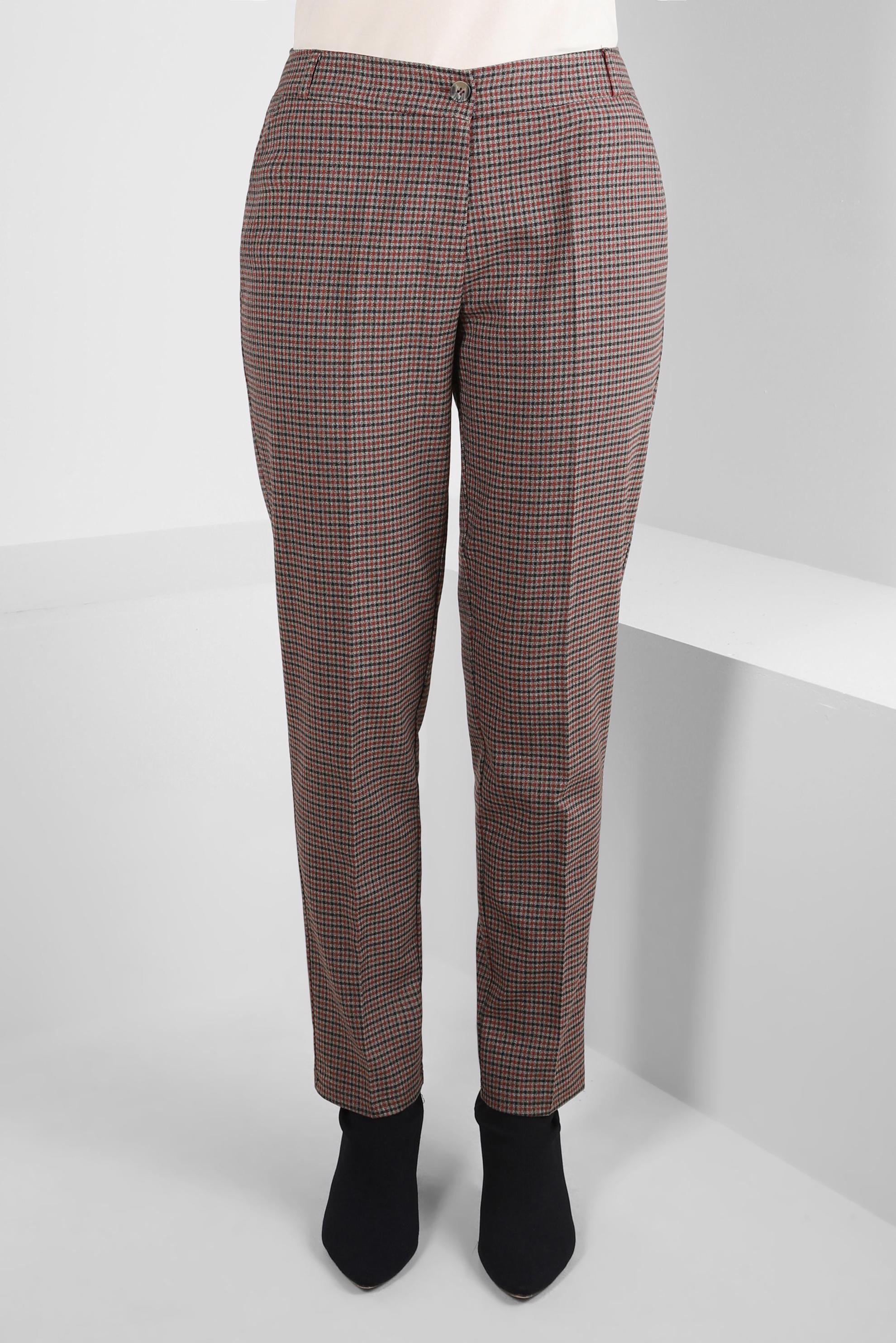 Tesettür giyim BORDO KARE DESENLİ PANTOLON 70638