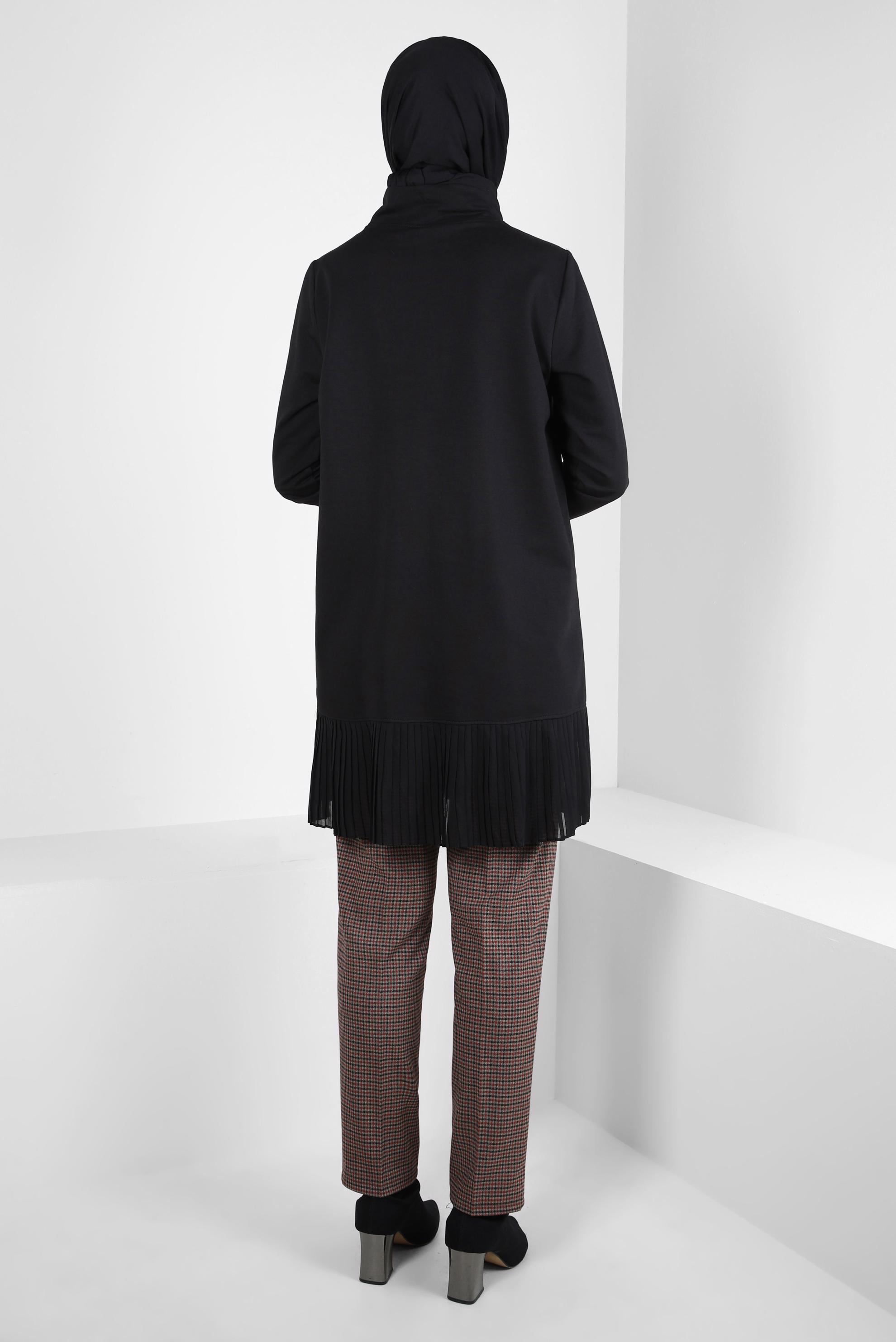 Tesettür giyim BORDO KARE DESENLİ PANTOLON 70638