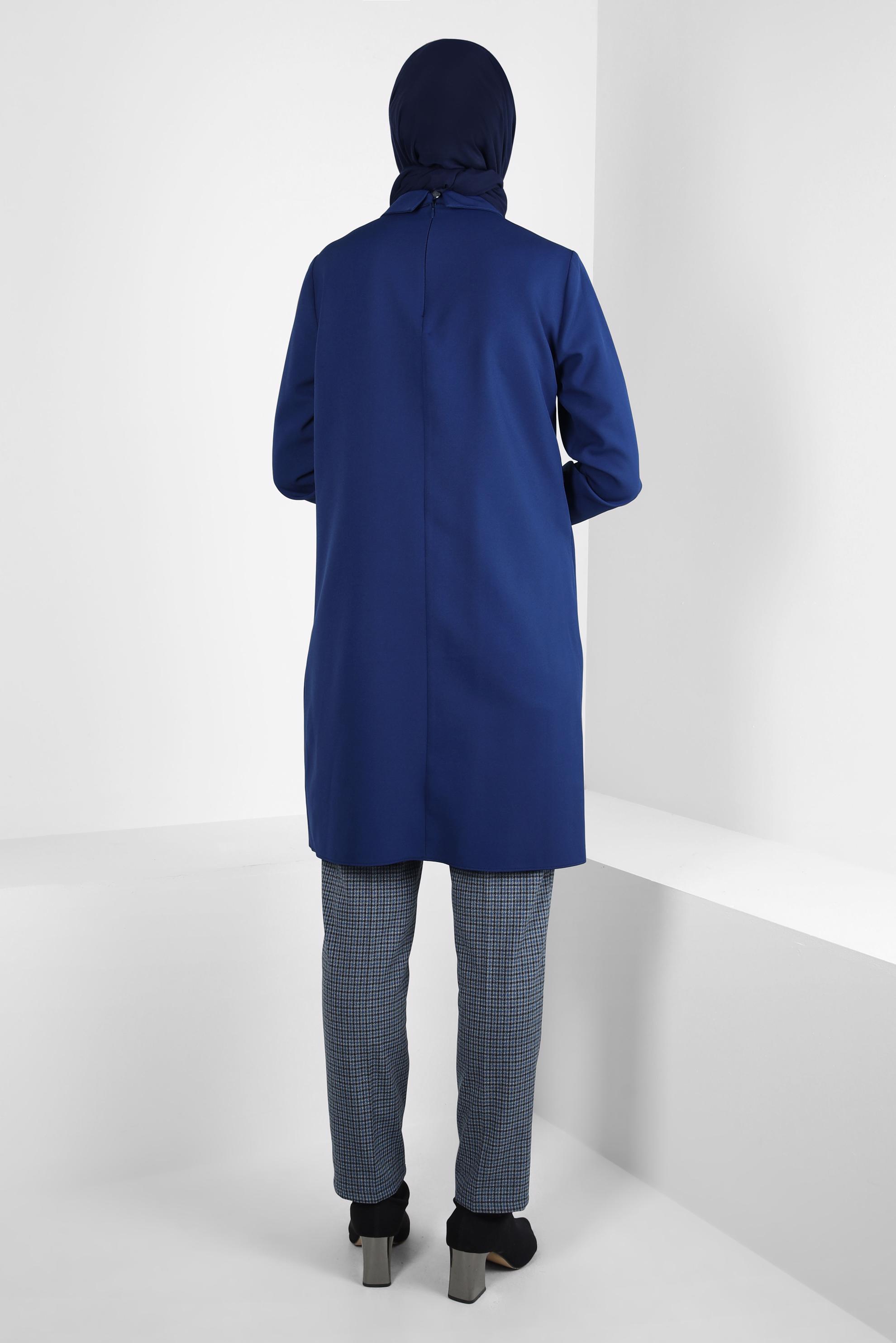 Tesettür giyim LACİVERT KARE DESENLİ PANTOLON 70638