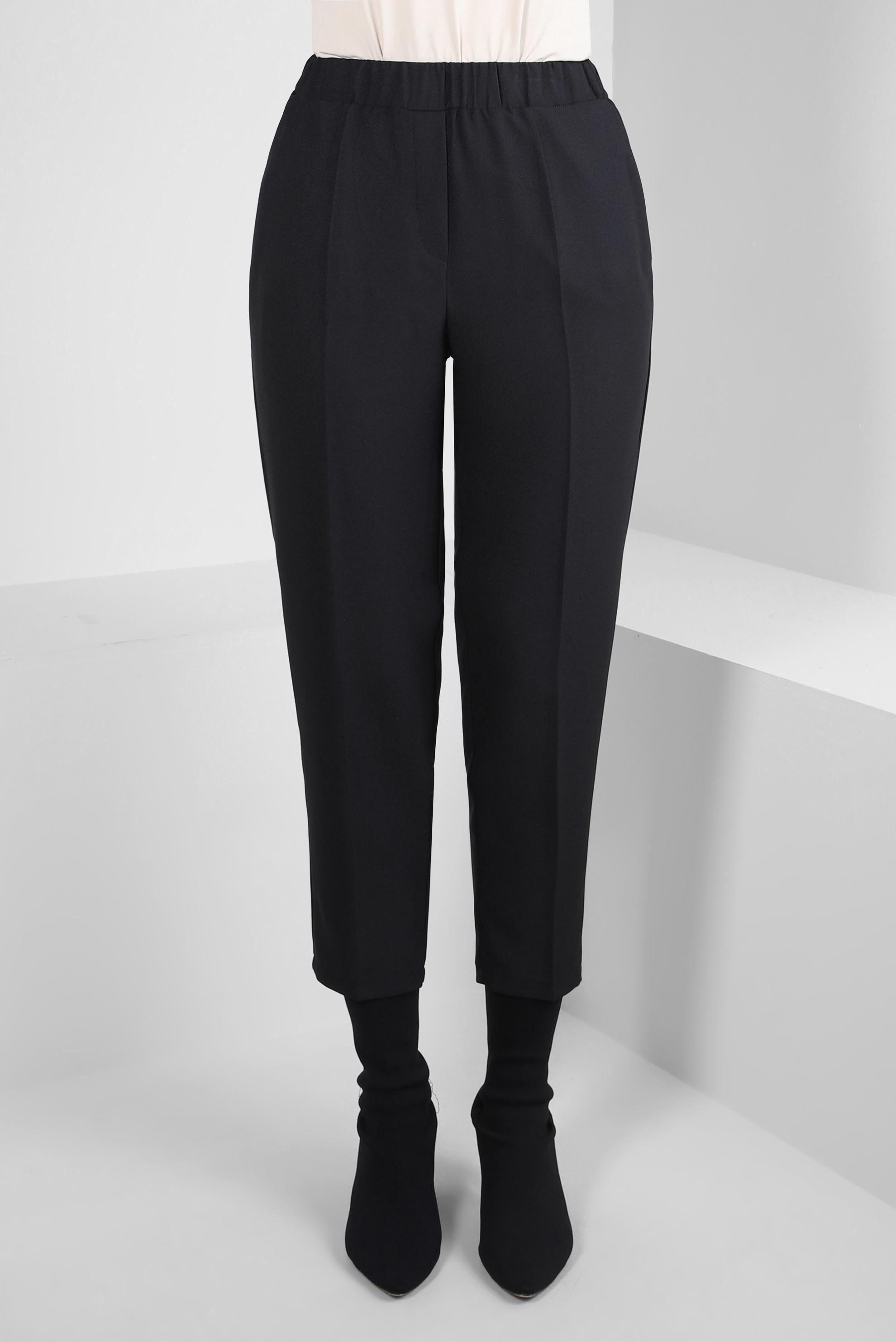 Tesettür giyim SİYAH BELİ LASTİKLİ PANTOLON 70640