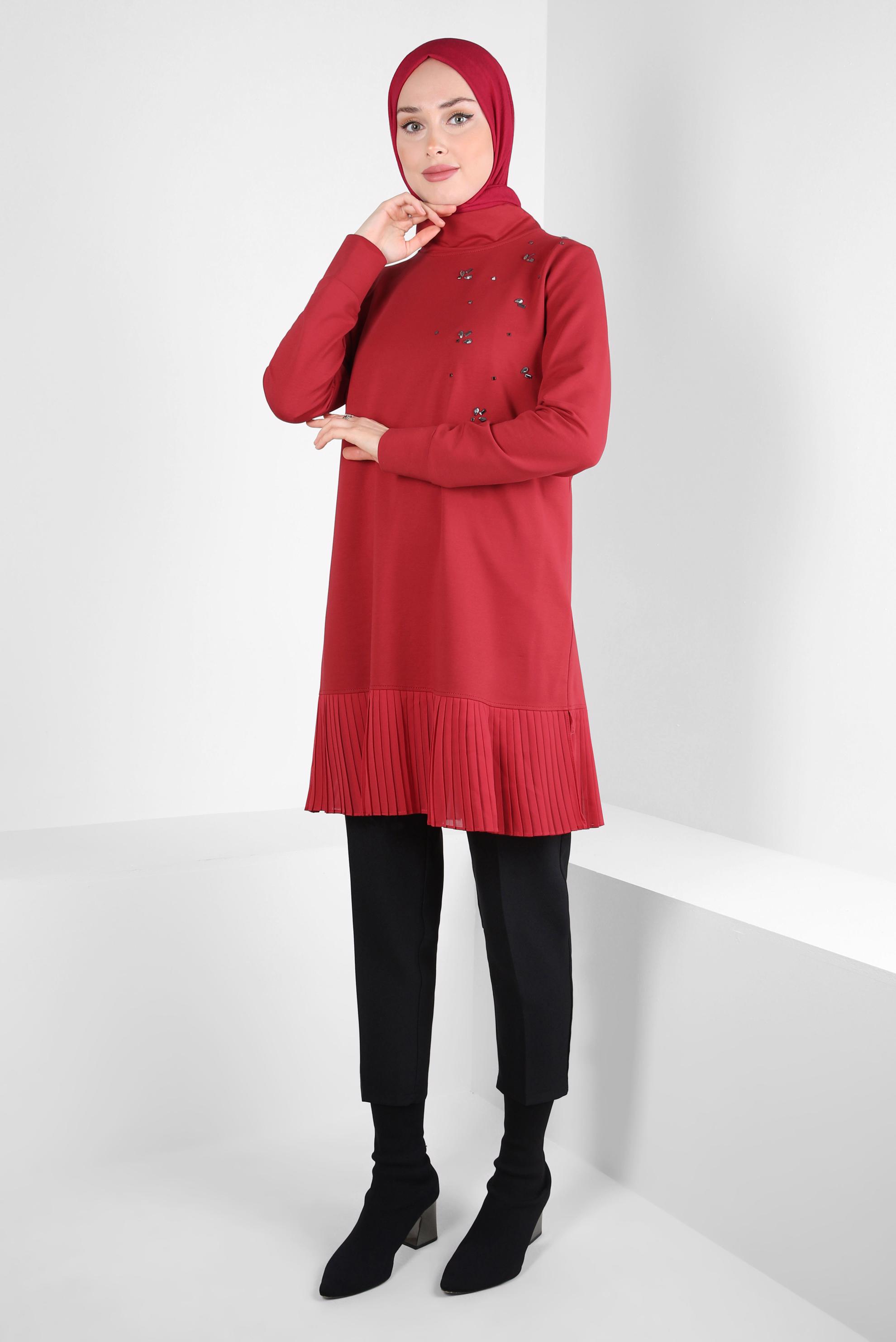 Tesettür giyim SİYAH BELİ LASTİKLİ PANTOLON 70640