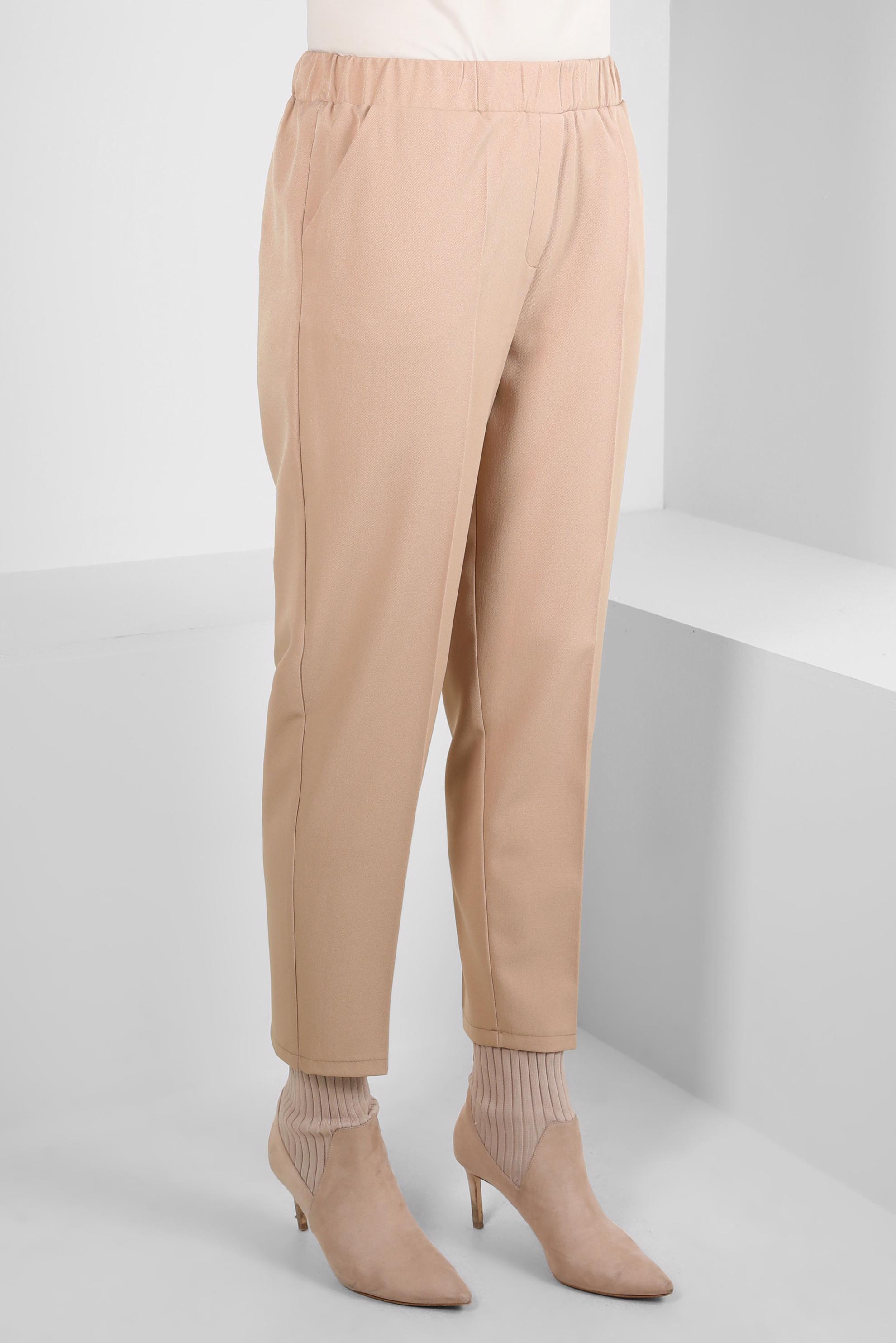 Tesettür giyim BEJ BELİ LASTİKLİ PANTOLON 70640