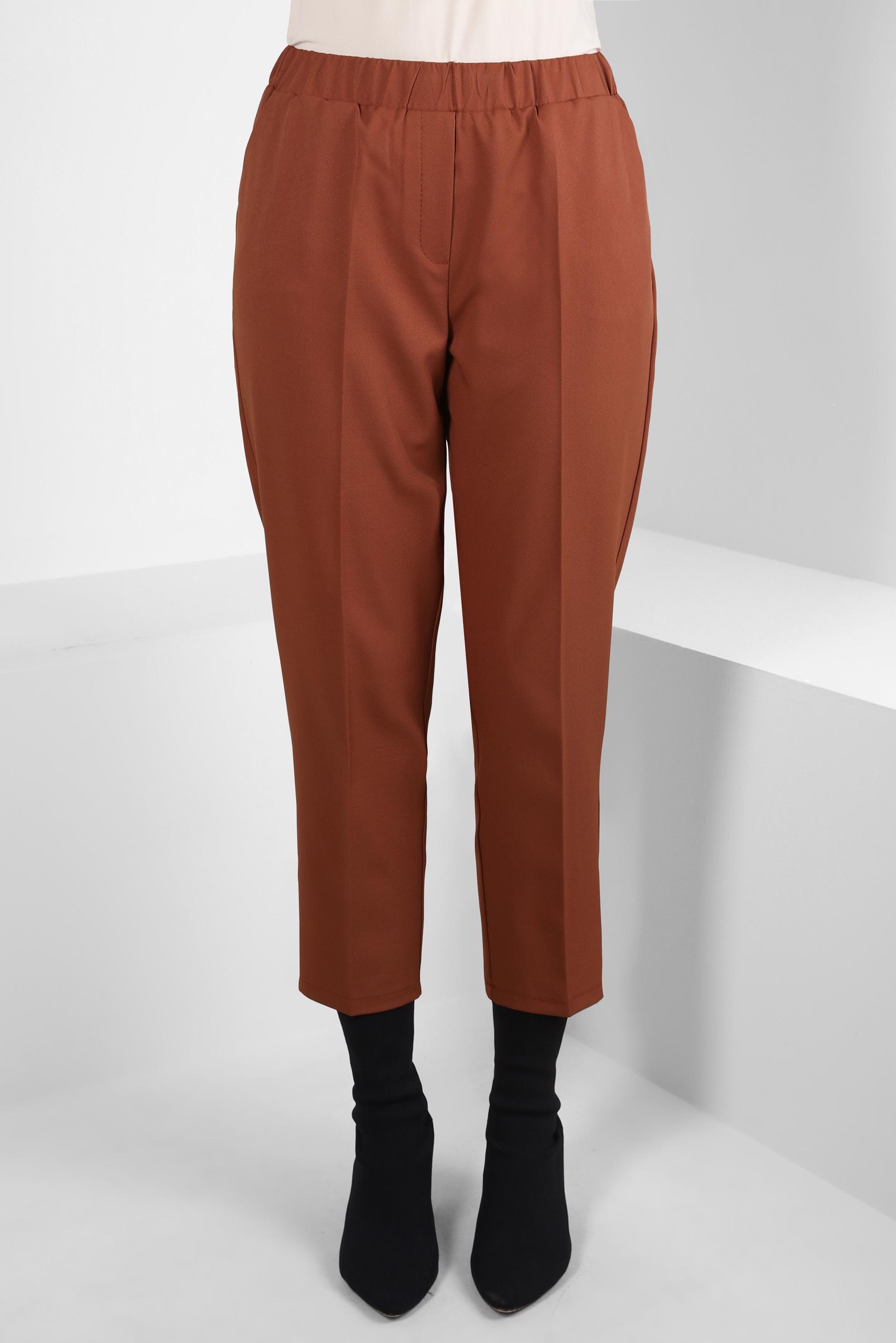 Tesettür giyim TABA BELİ LASTİKLİ PANTOLON 70640