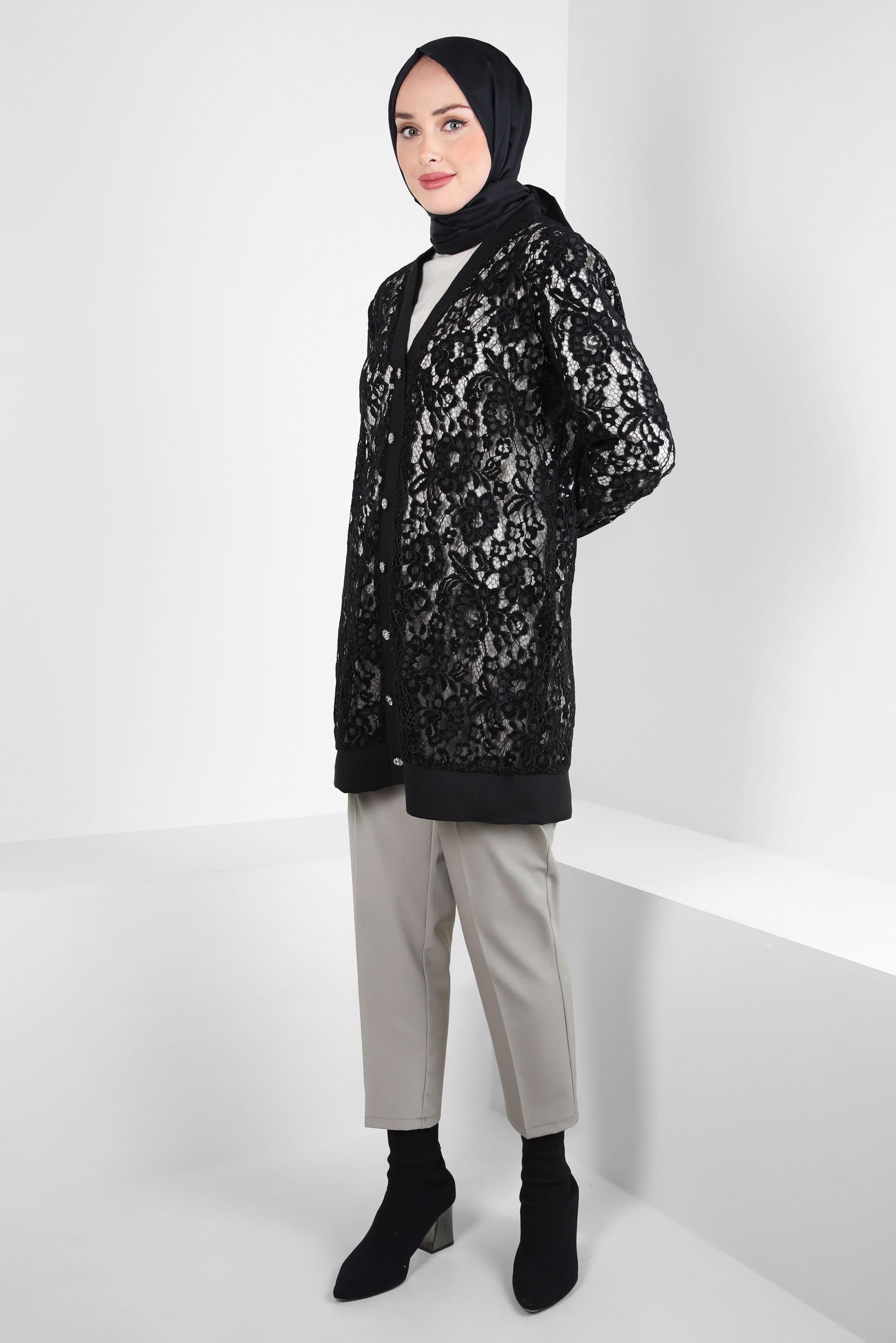 Tesettür giyim KUM BELİ LASTİKLİ PANTOLON 70640