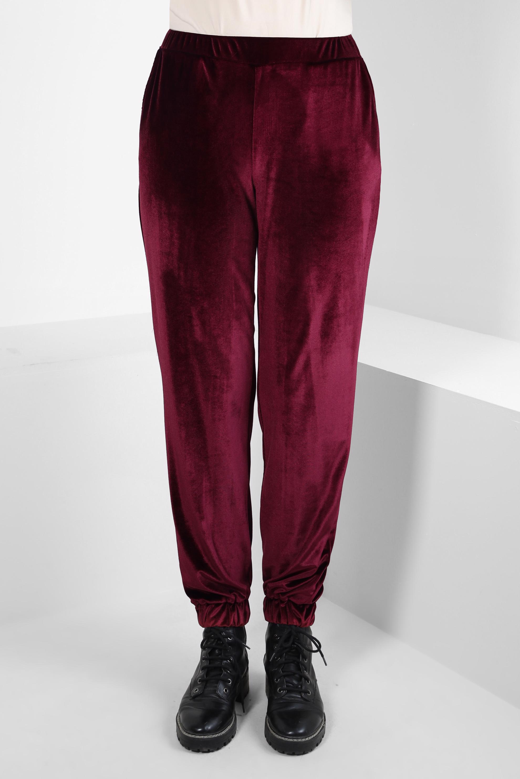 Tesettür giyim BORDO KADİFE PANTOLON 70642