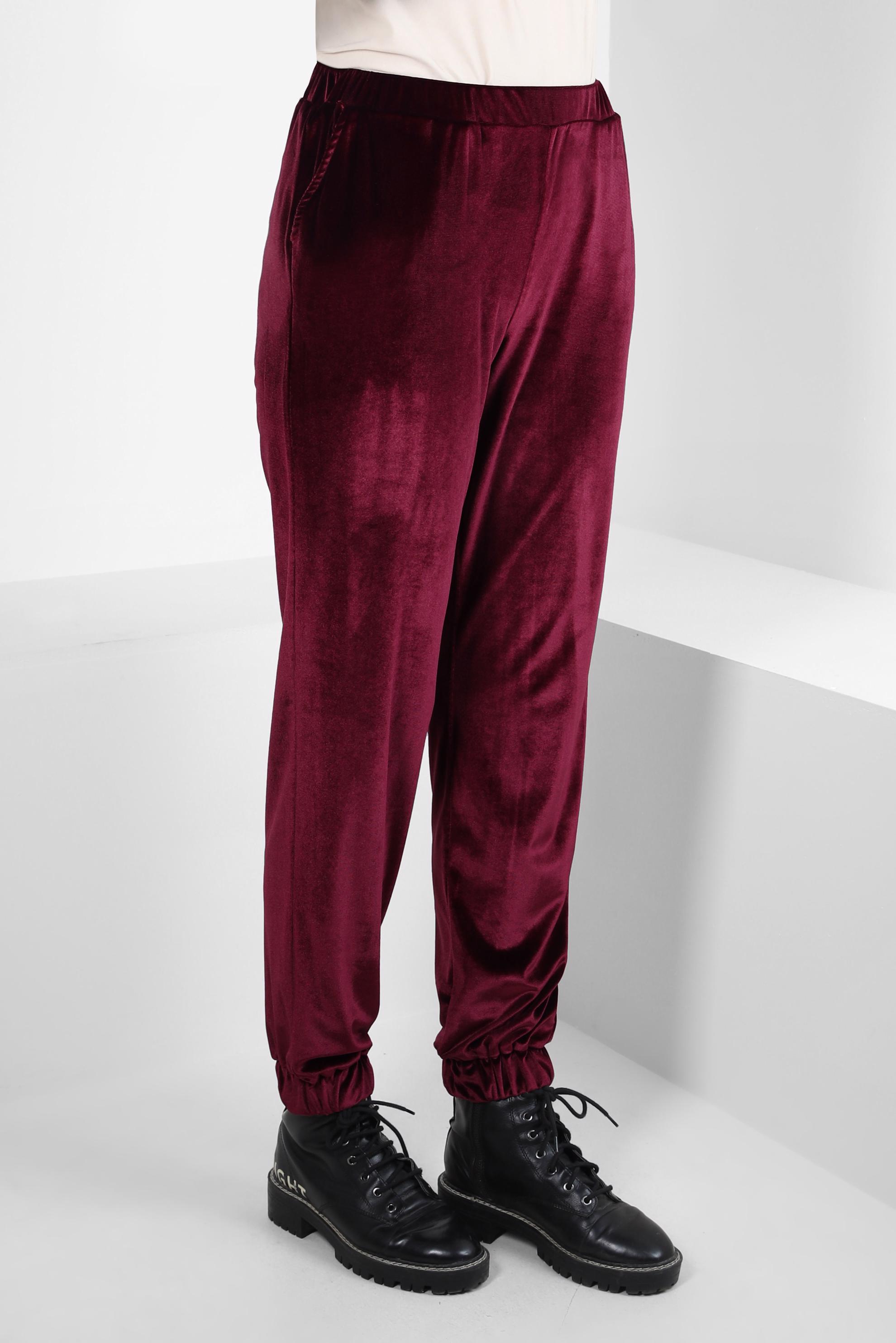 Tesettür giyim BORDO KADİFE PANTOLON 70642