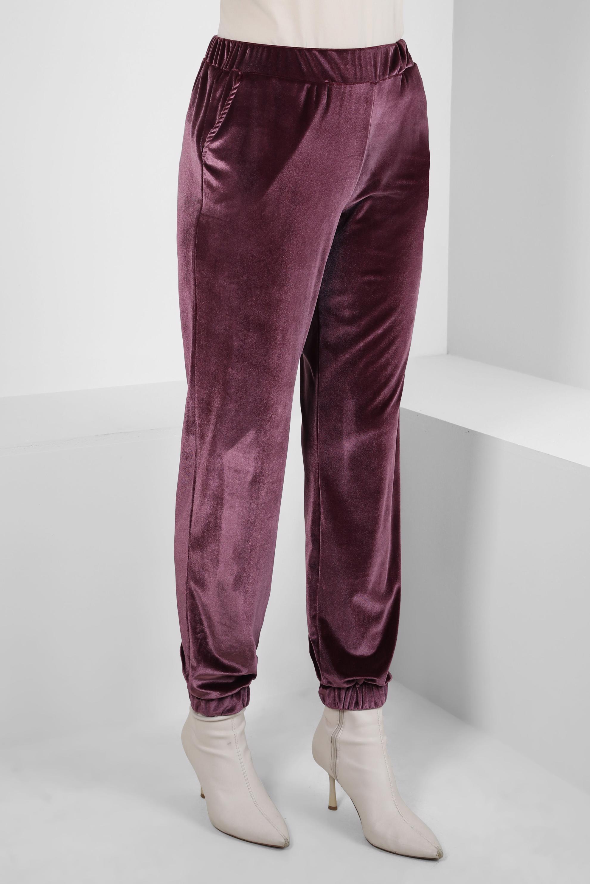 Tesettür giyim PEMBE KADİFE PANTOLON 70642