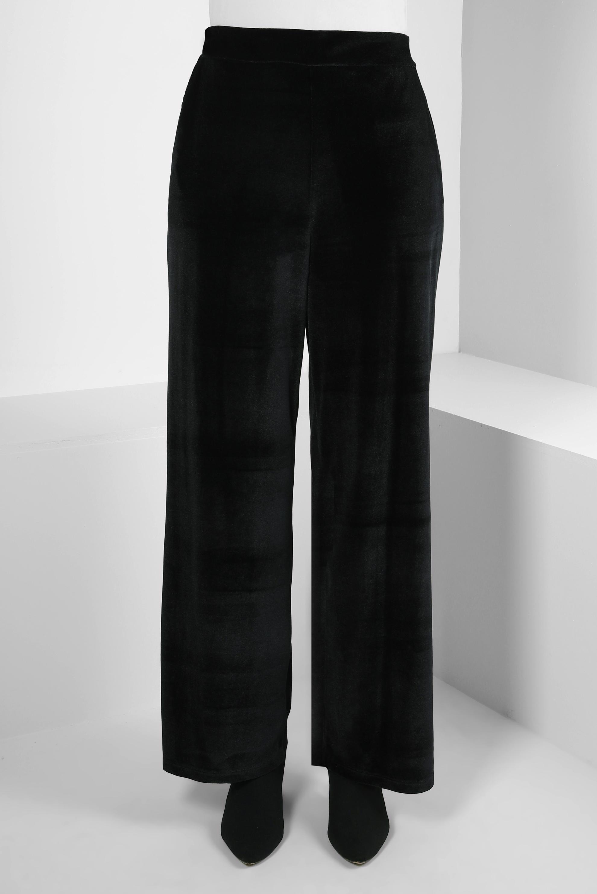 Tesettür giyim SİYAH GENİŞ PAÇA KADİFE PANTOLON 70643