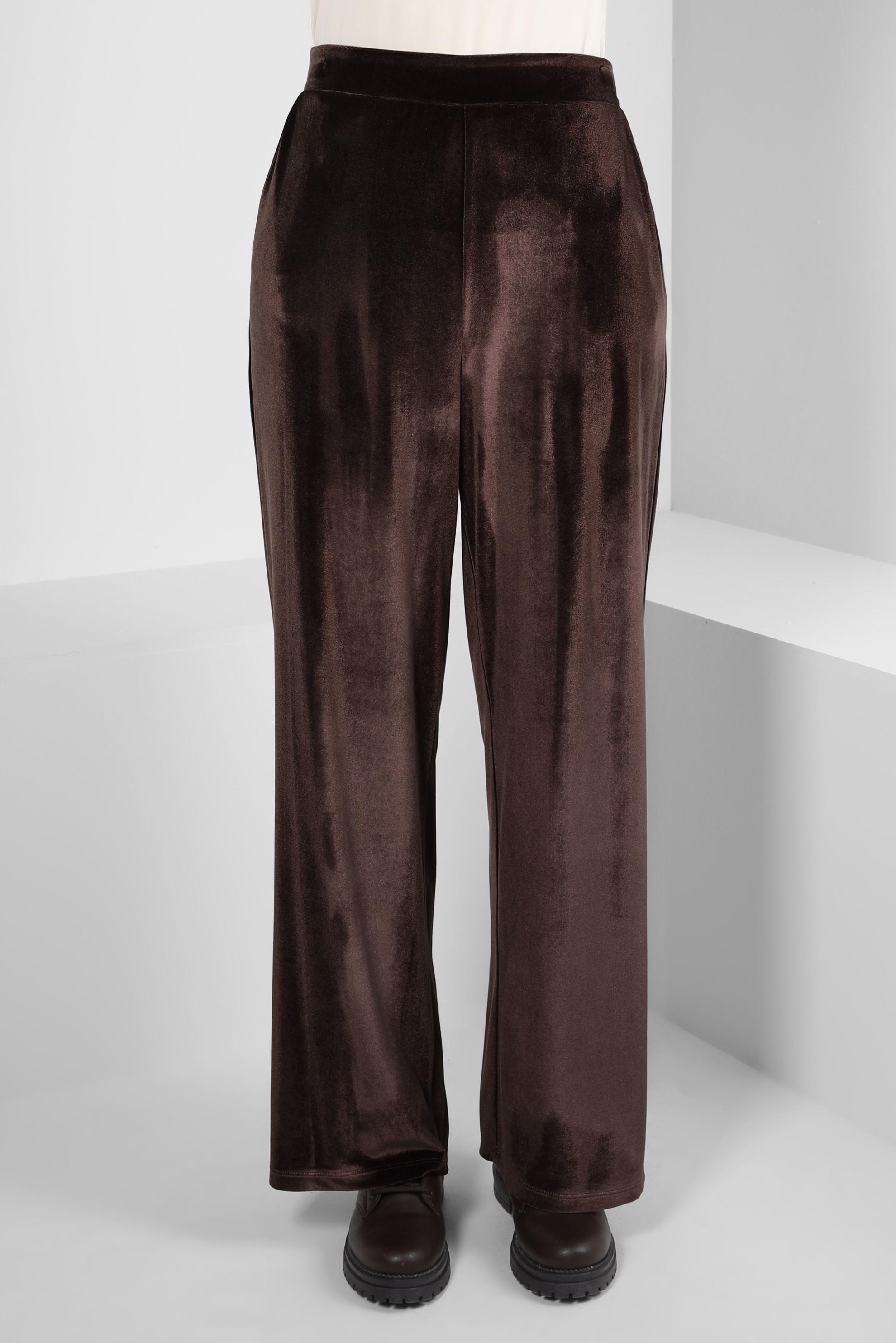 Tesettür giyim KAHVE GENİŞ PAÇA KADİFE PANTOLON 70643