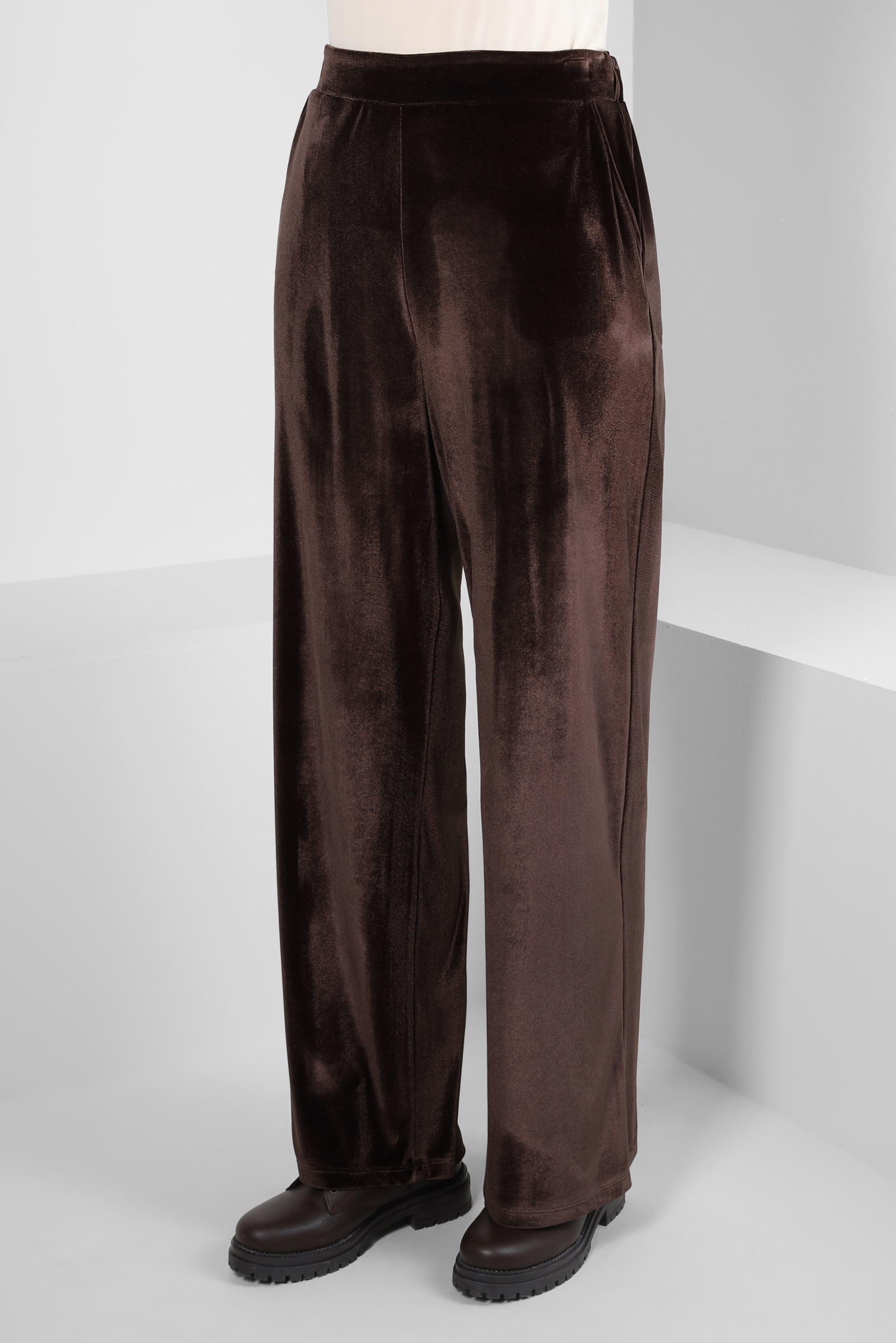 Tesettür giyim KAHVE GENİŞ PAÇA KADİFE PANTOLON 70643