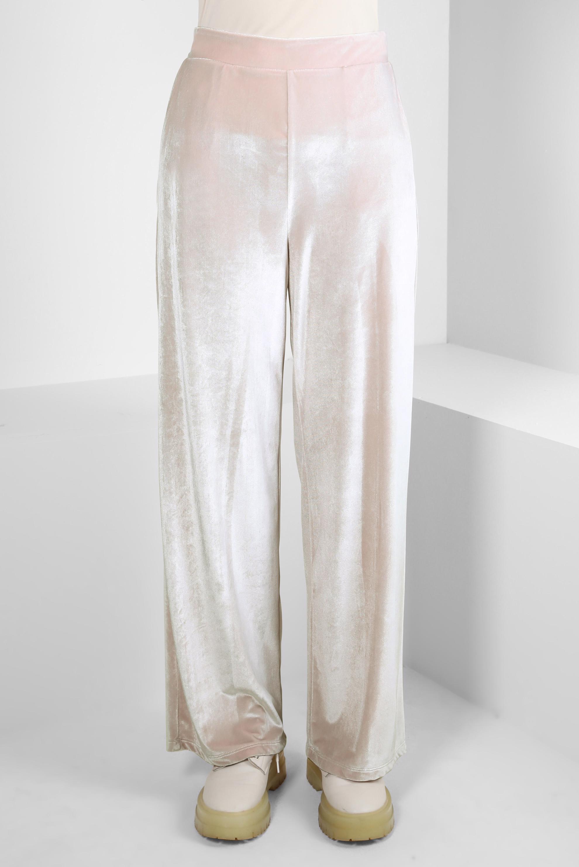 Tesettür giyim PEMBE GENİŞ PAÇA KADİFE PANTOLON 70643