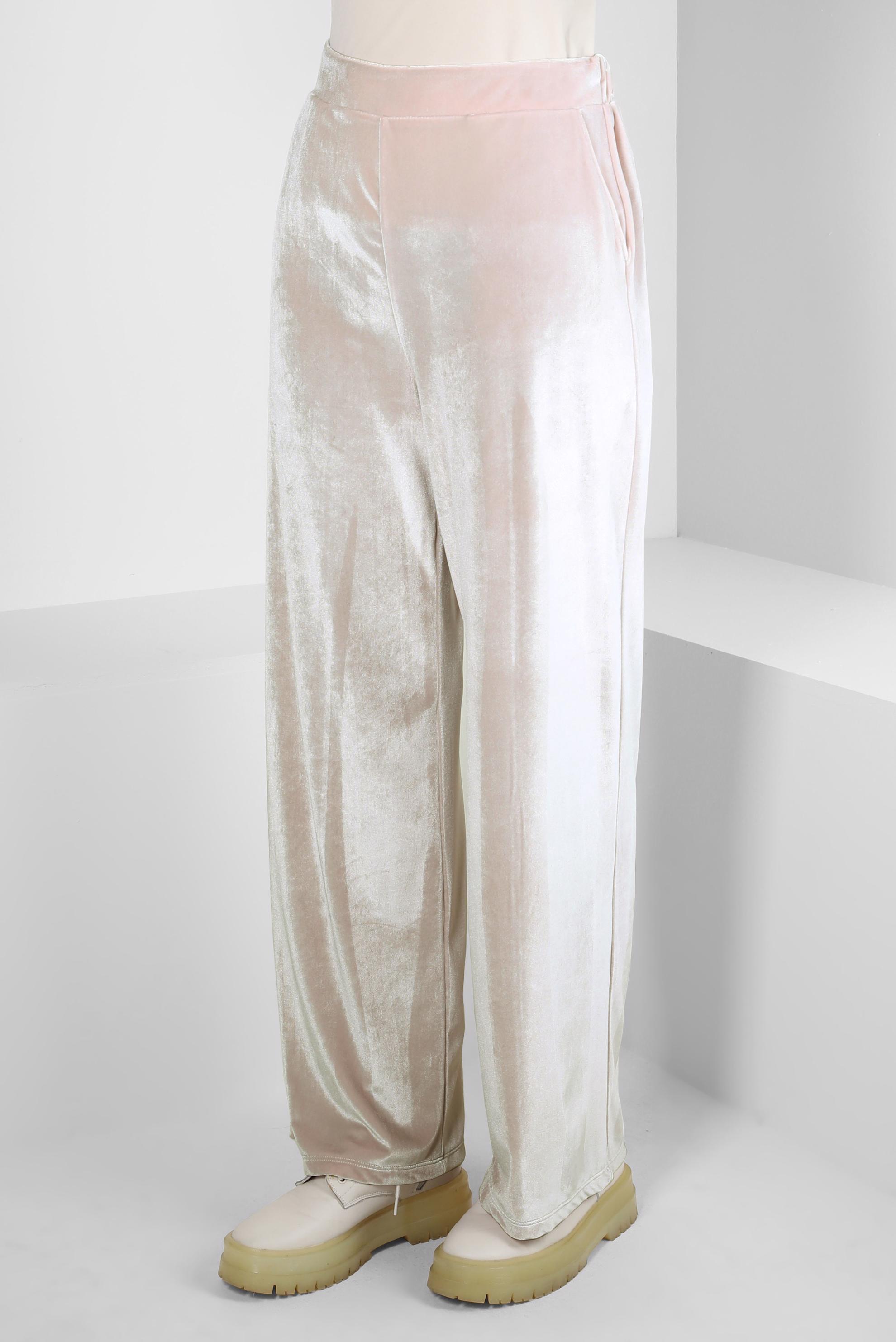 Tesettür giyim PEMBE GENİŞ PAÇA KADİFE PANTOLON 70643