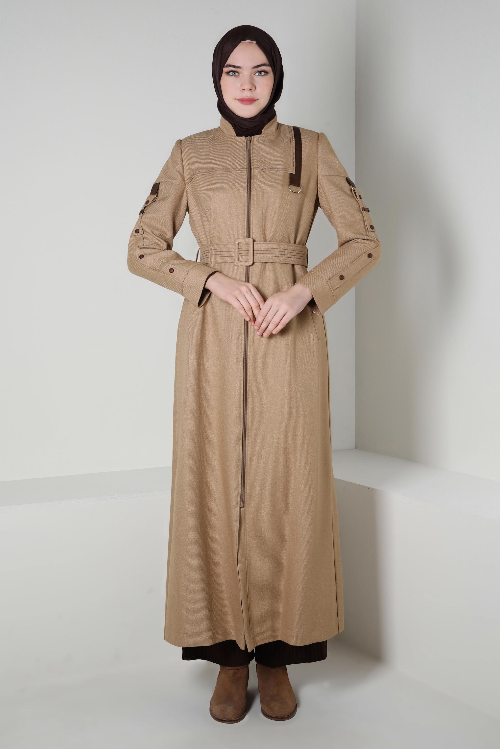 Vêtements hijab BRUN PARDESSUS CEINTURE 10803